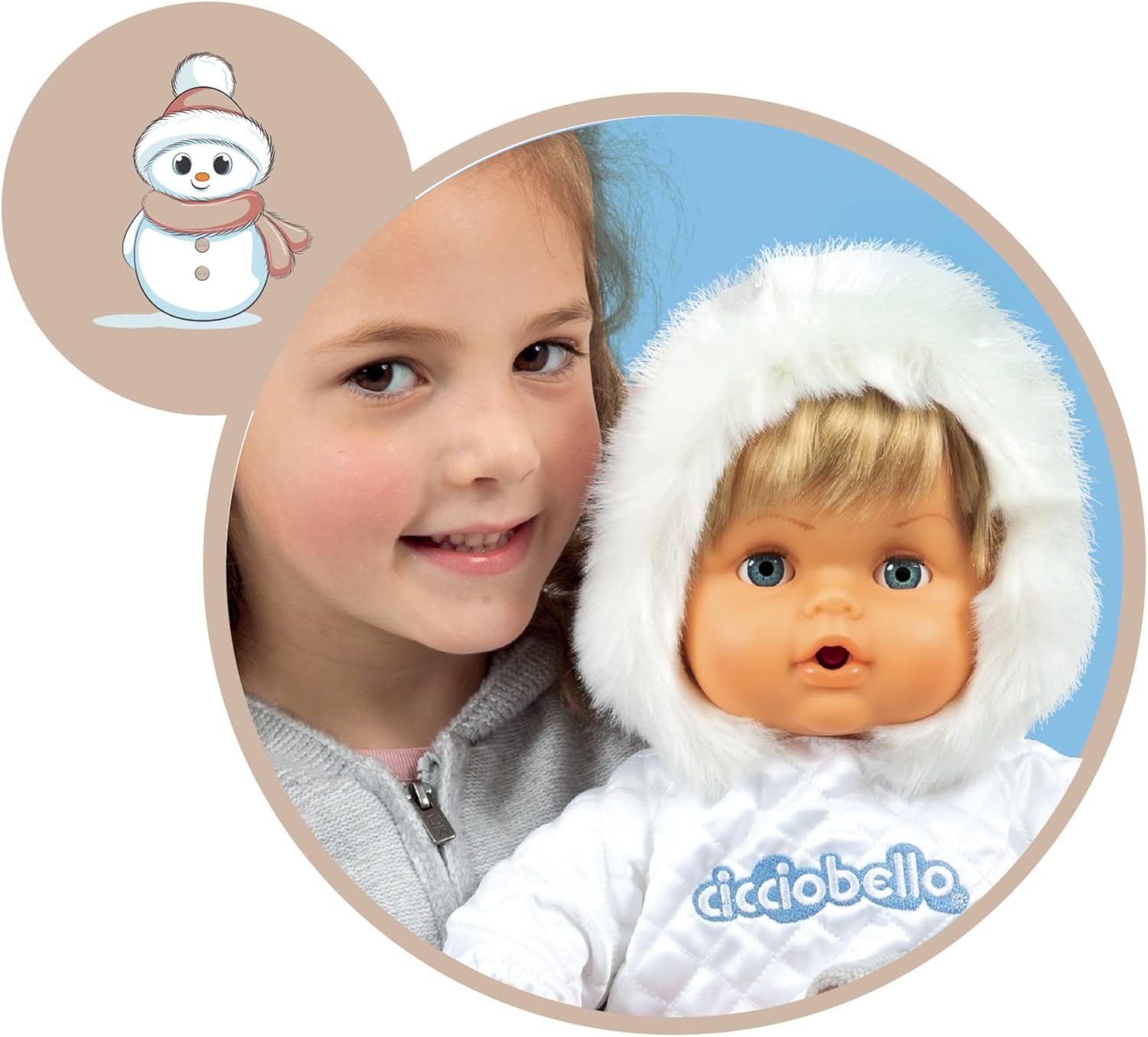 Thumbnail 4 de Cicciobello Bonhomme de Neige 42 cm – Poupon corps souple, tenue hivernale et pleure sans tétine