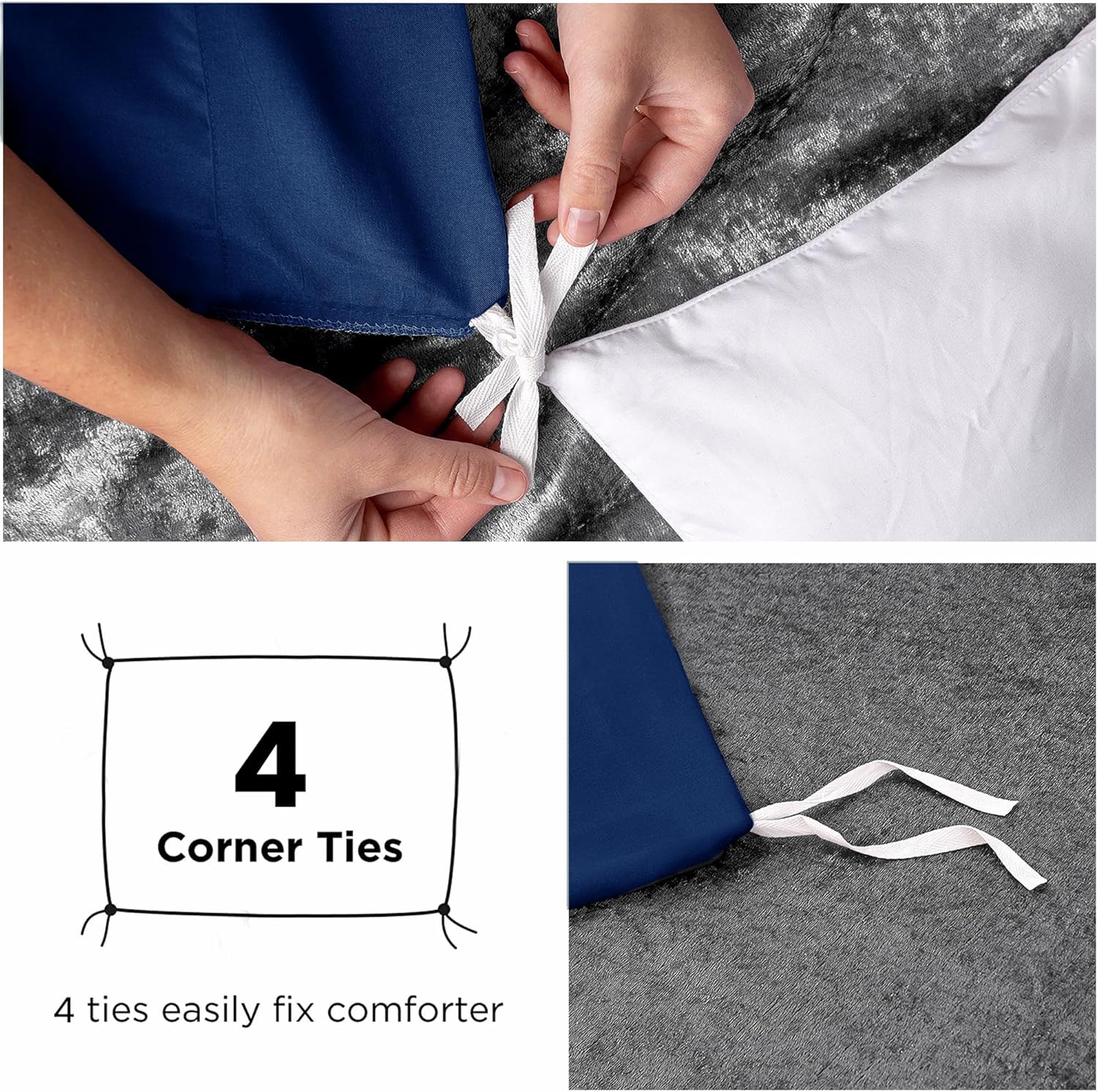 Thumbnail 5 de Moonlight20015 Super King Bedding Set 4 Piece in Navy