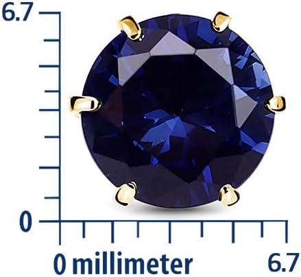 Thumbnail 2 de MIORE Boucles d'Oreilles Femme - Or Blanc et Or Jaune 9 Carats (375) avec Saphirs Bleus et Zircone, Hypoallégiques, Fait Main
