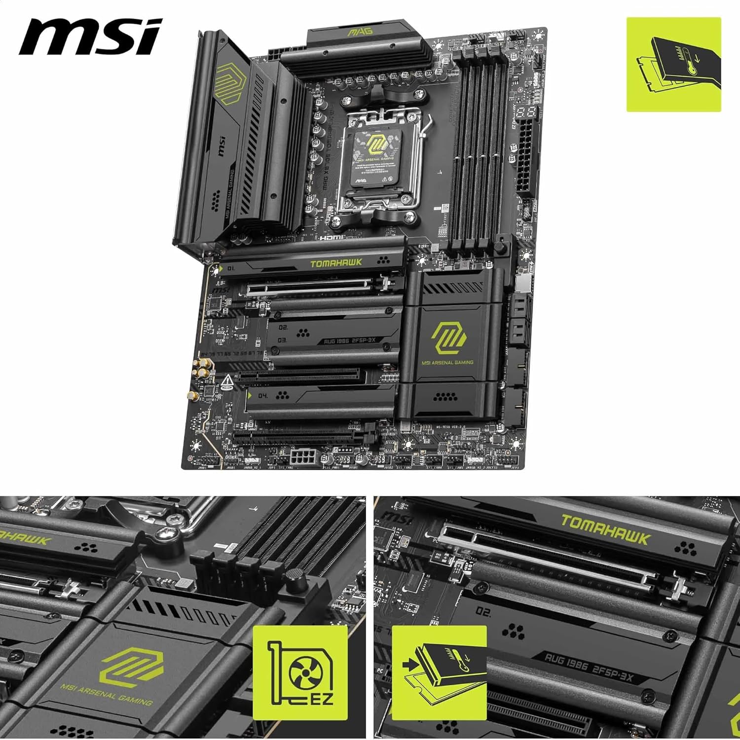 Thumbnail 2 de MSI MAG X870E TOMAHAWK WIFI (ATX) AM5 motherboard with Wi‑Fi 7 and PCIe 5.0