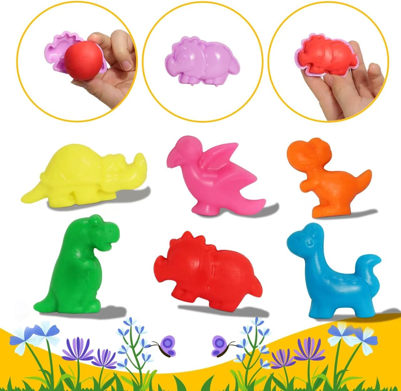 Detalle de Playdough Accessories Set: 47 Pcs Dino Dinosaur Tools & Cutters for Kids