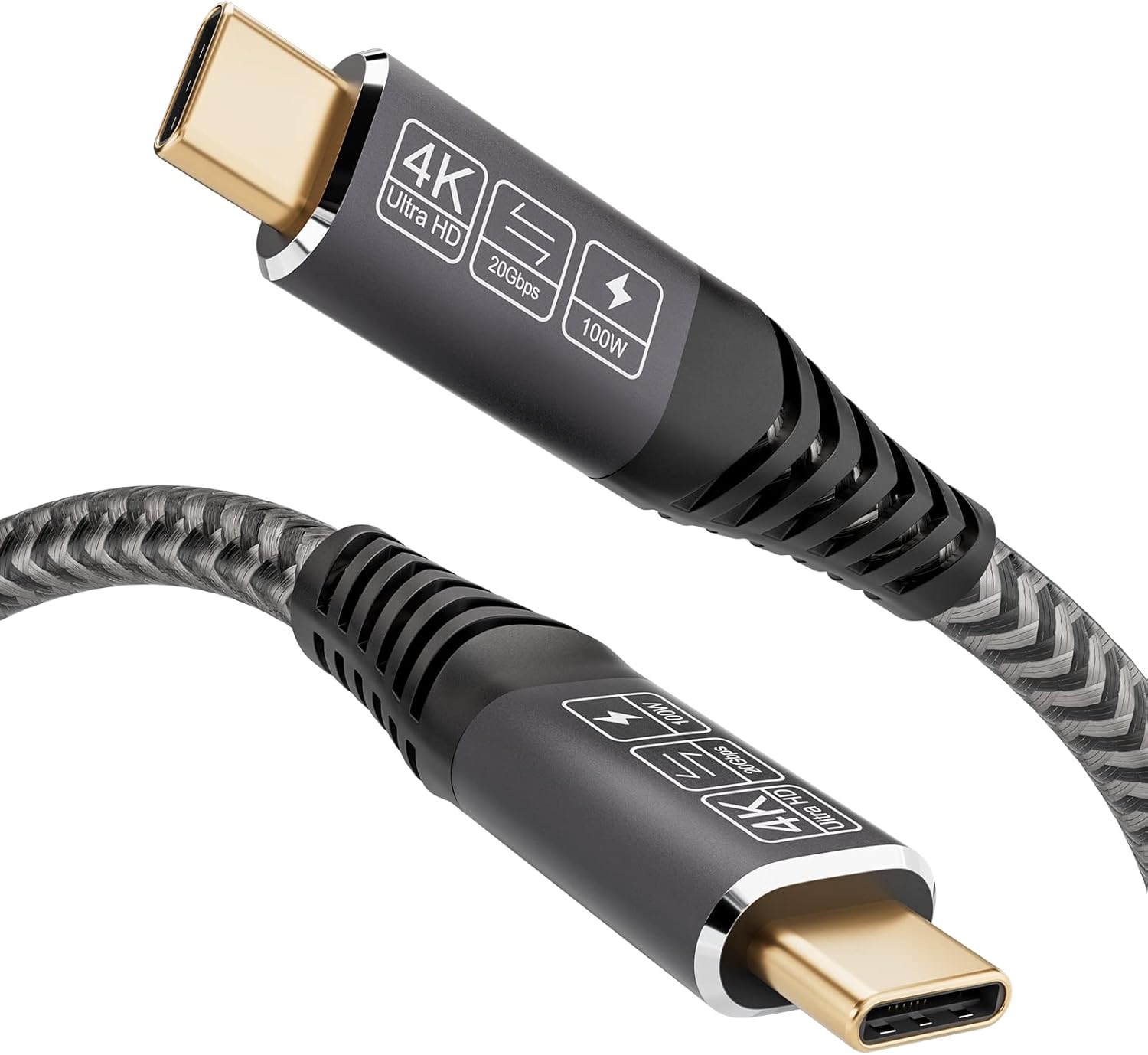 Detalle de CAKOBLE USB-C to USB-C 0.5m cable (USB 3.2 Gen 2, 20Gbps, 100W, 4K@60Hz support)