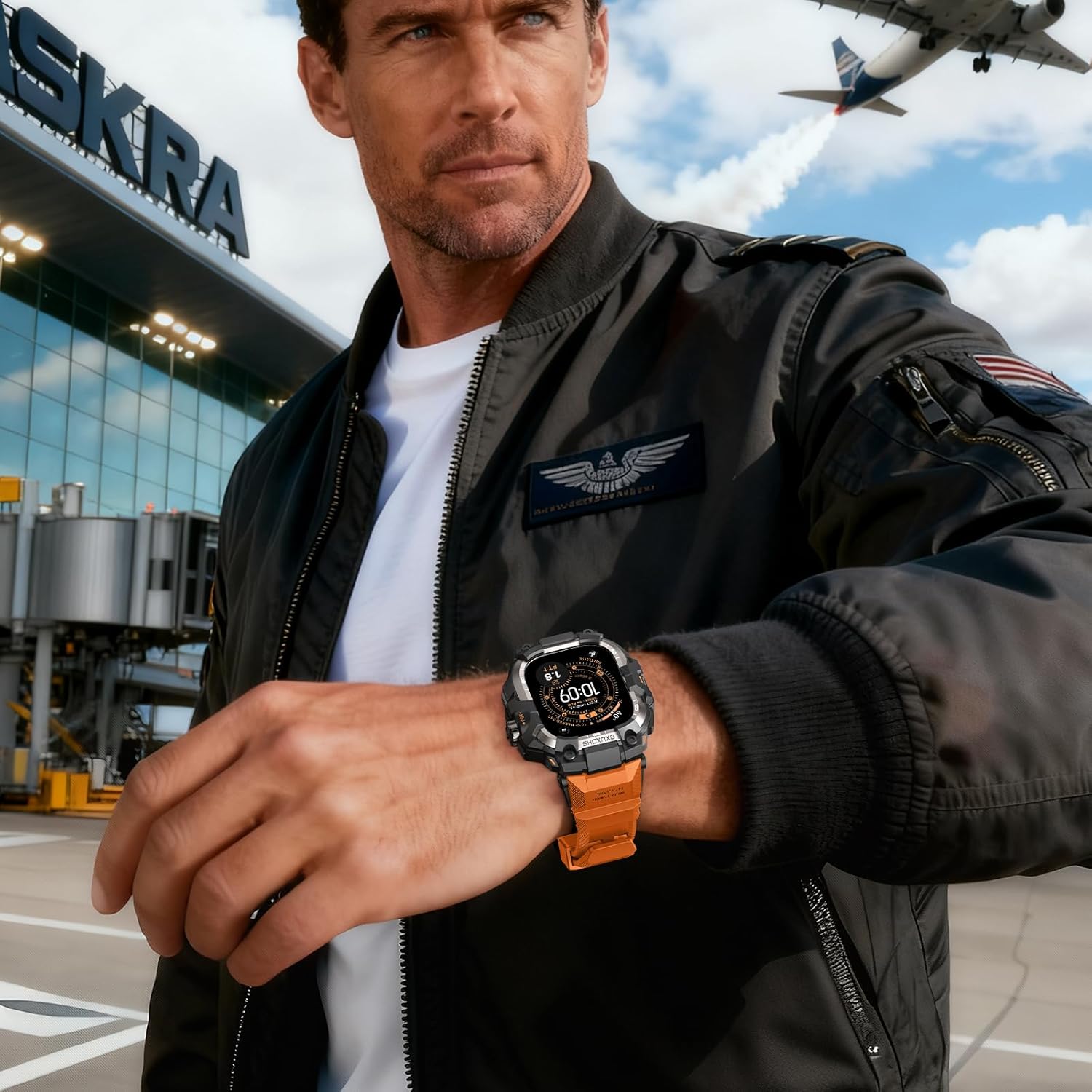 Thumbnail 6 de BXUXOHS Rugged Case and Band for Apple Watch Ultra 3/2/1 49mm – Military-Grade TPU Armor with Tactical Band + 2 Screen Protectors