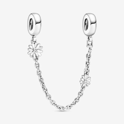 Detalle de Pandora Sicherheitskette Gänseblümchen 5cm (798764C01) – stilvolle Ergänzung für Pandora Charm-Styling