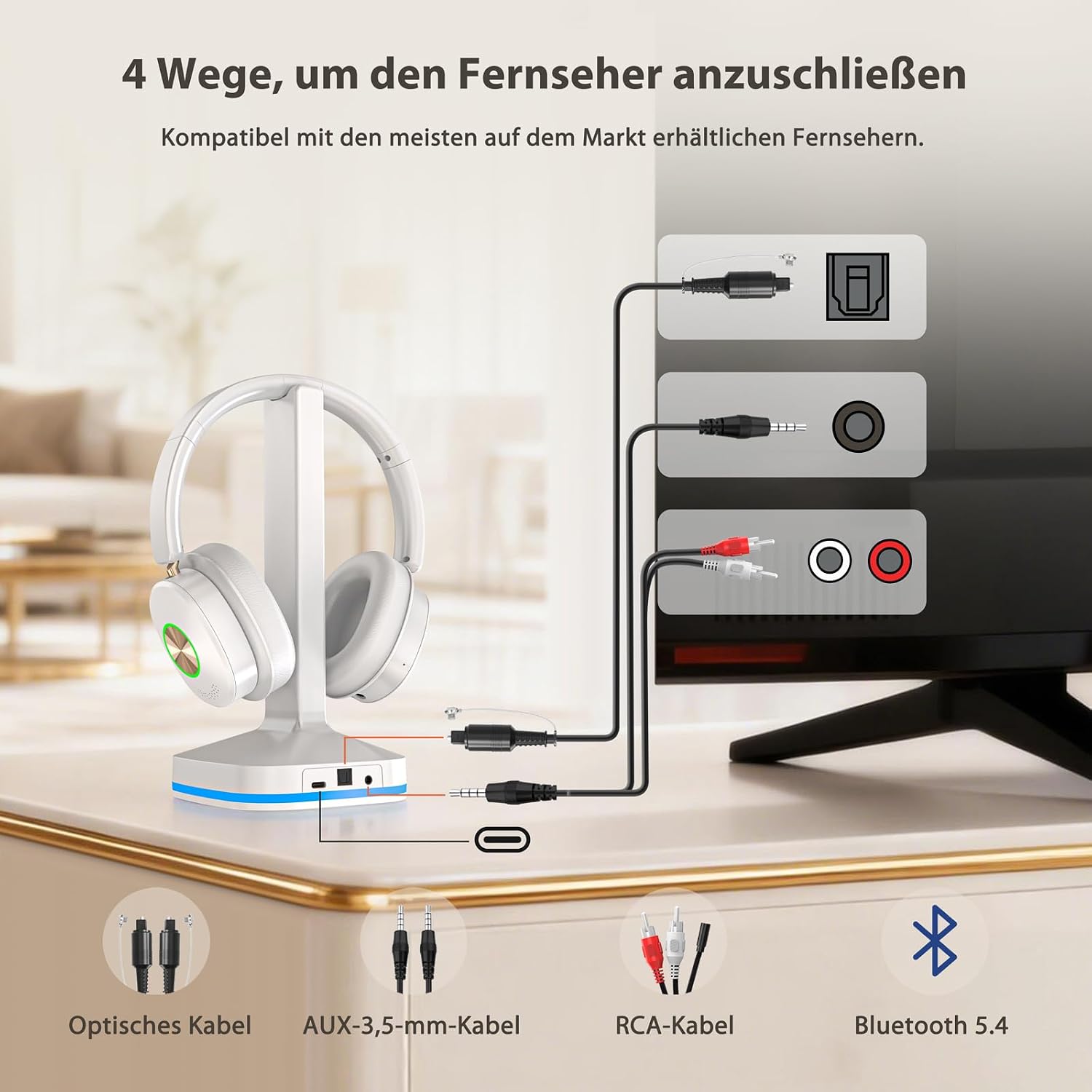 Thumbnail 6 de Earbay TV Kopfhörer kabellos – privater Hi-Fi-Ton für Fernsehen und Streaming