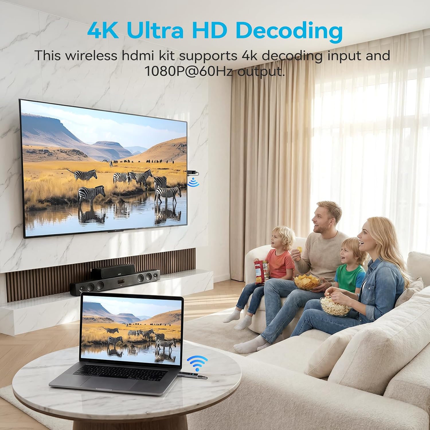 Detalle 2 de HSJINHONG GTHDWL50UX Wireless HDMI Transmitter and Receiver, 1080p@60Hz