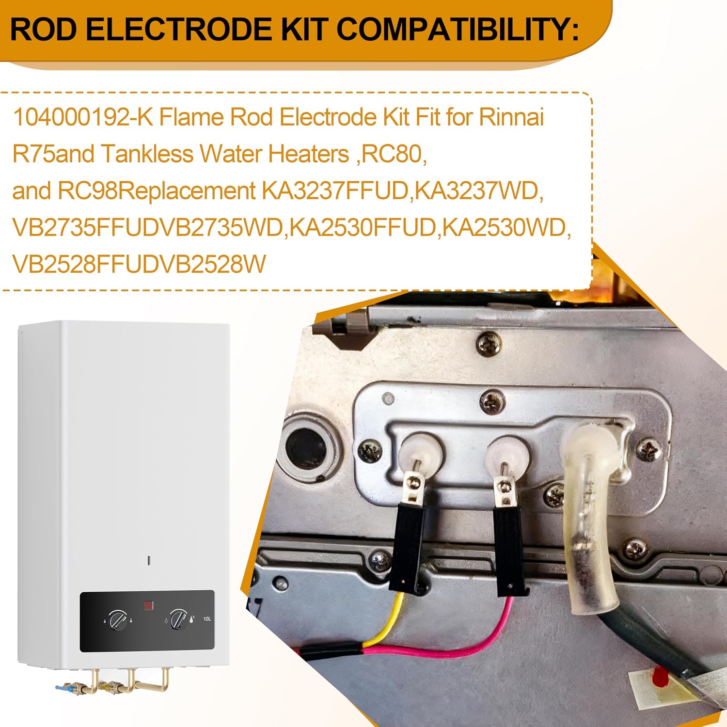 Detalle de JODDMTTY 104000249 Flame Electrode Kit for Rinnai Tankless Water Heaters