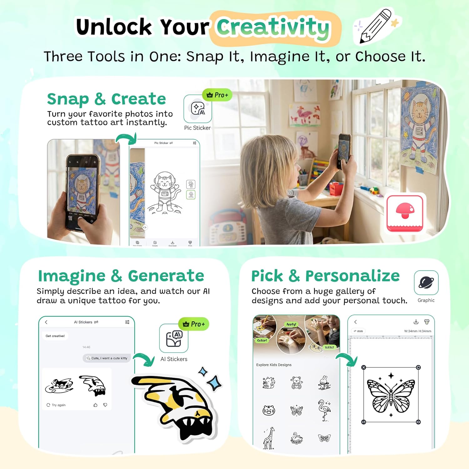 Thumbnail 5 de TATTMUSE Imprimante à Tatouage pour Enfants