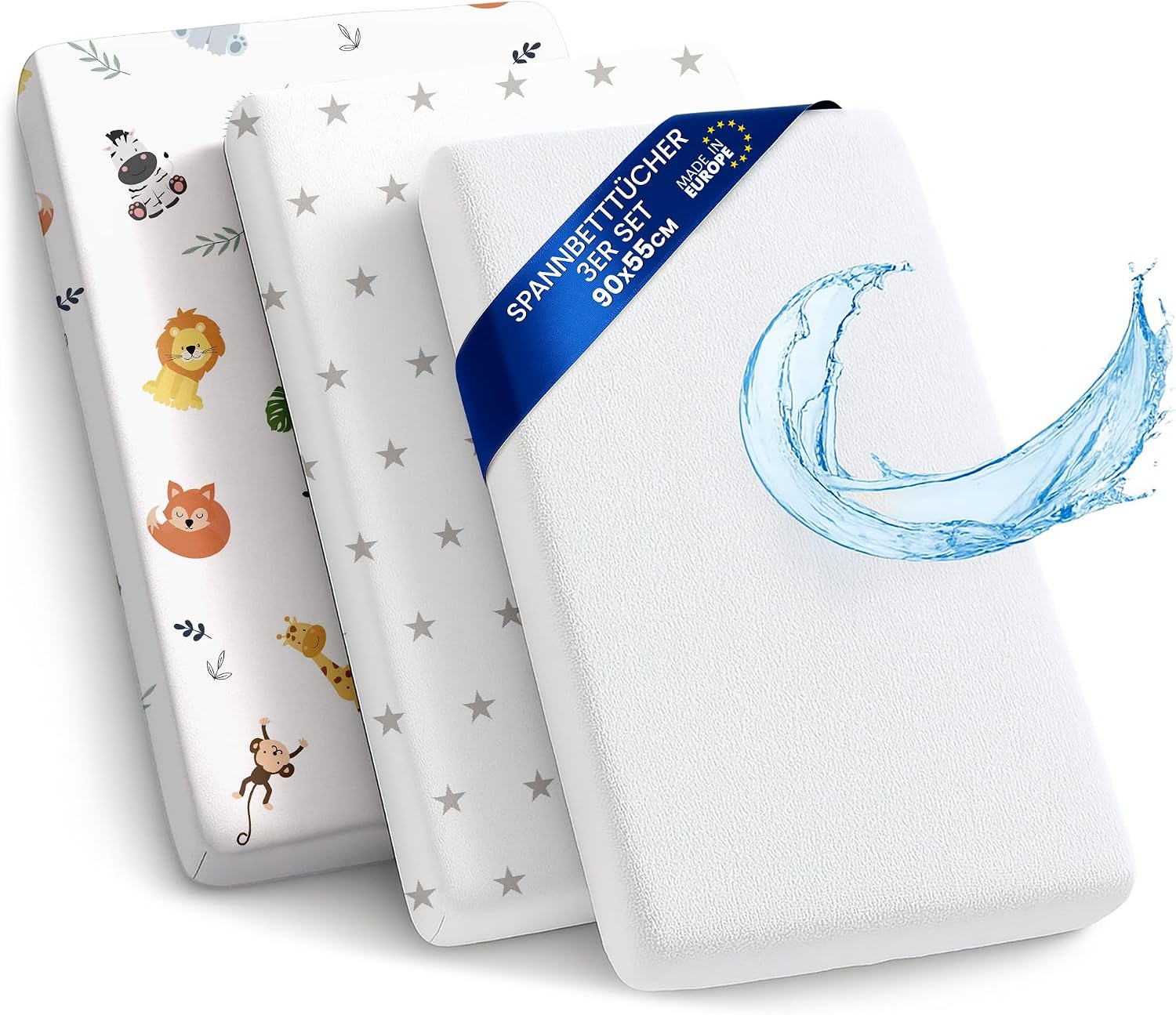 Detalle de Spannbettlaken Baby 55 x 90 cm 3er-Set