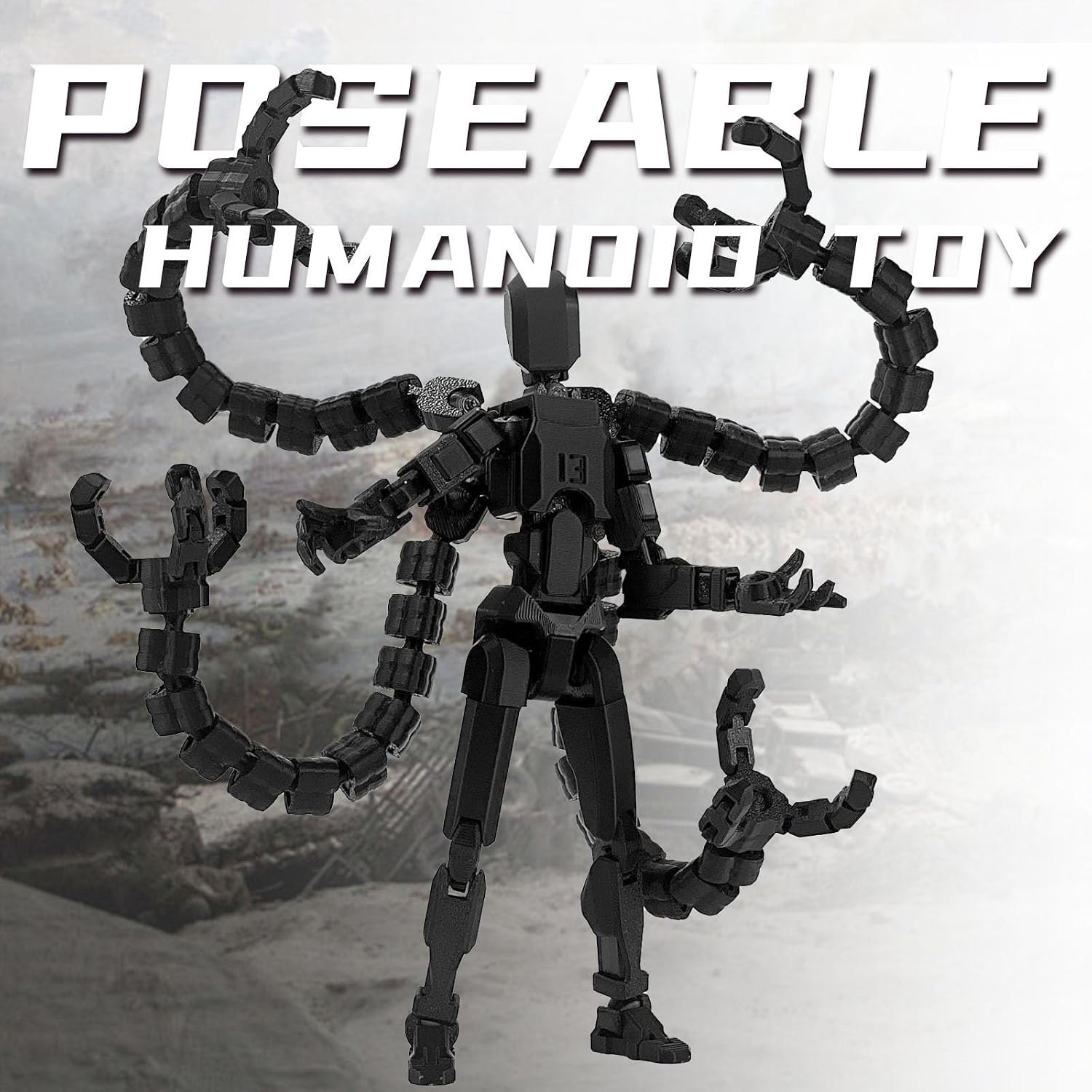 Detalle 2 de PkghoKids 3D-Printed Robot Action Figure, 7.2-Inch