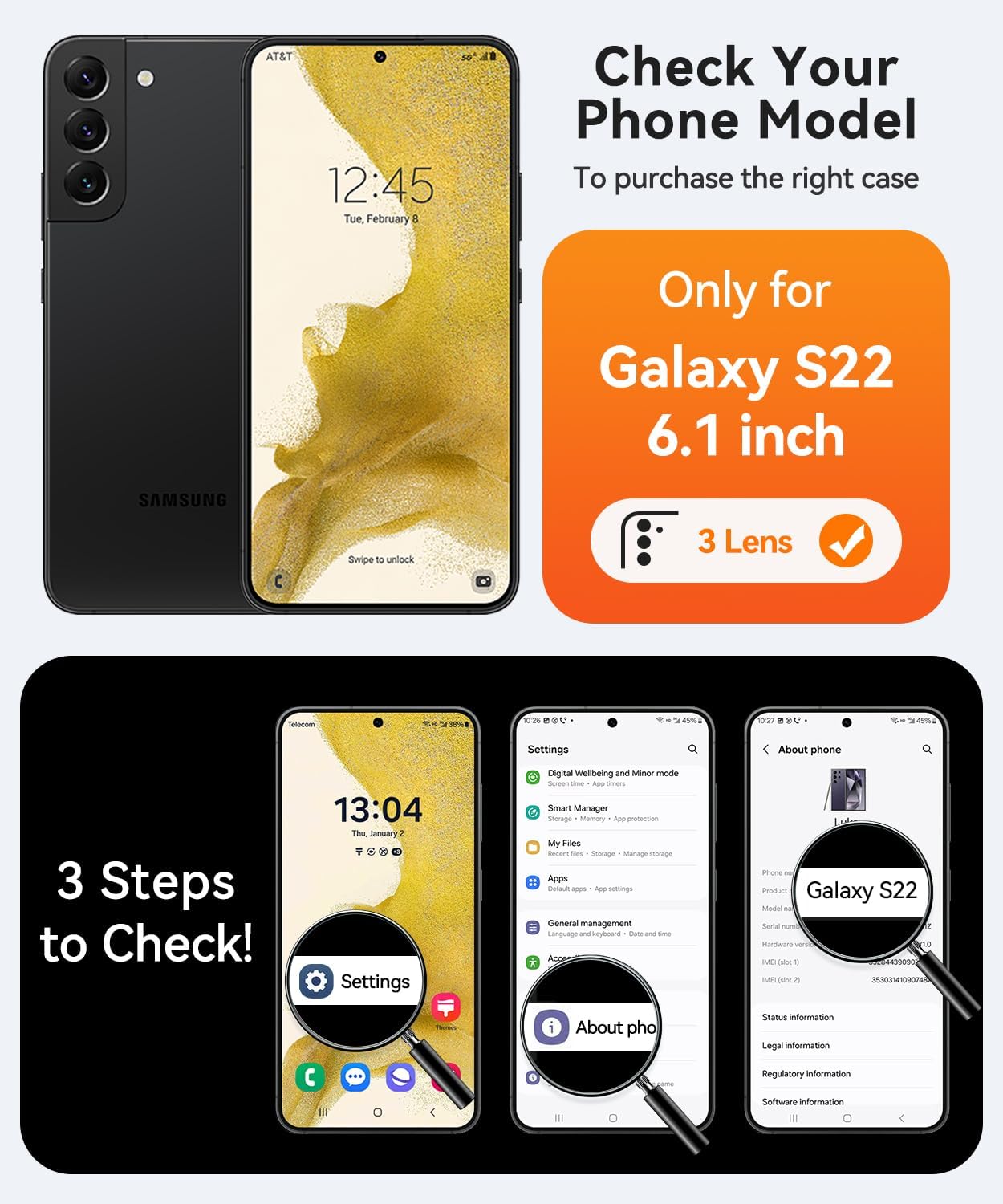 Thumbnail 1 de CANSHN cover magnetica per Samsung Galaxy S22 da 6,1" con protezione fotocamera completa rosa calda