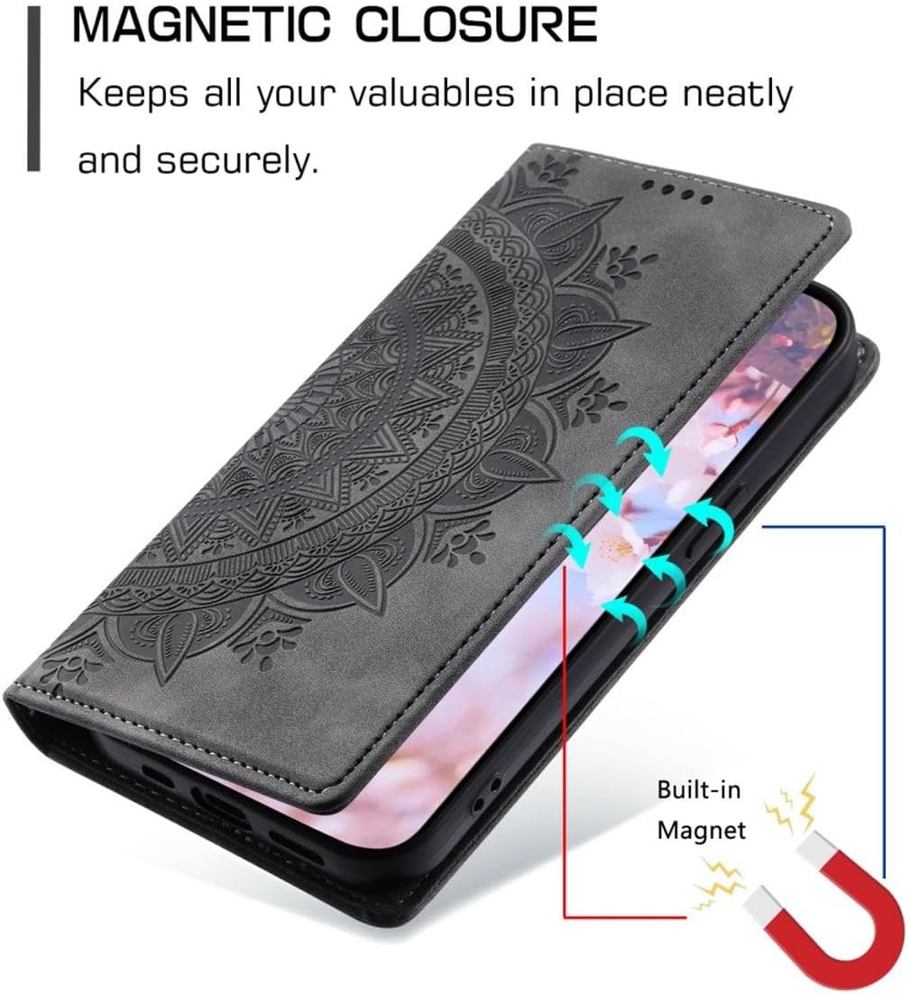 Thumbnail 5 de CoverKingz Handyhülle für Samsung Galaxy S24 – Mandala Klapphülle mit Kartenfach, Grau