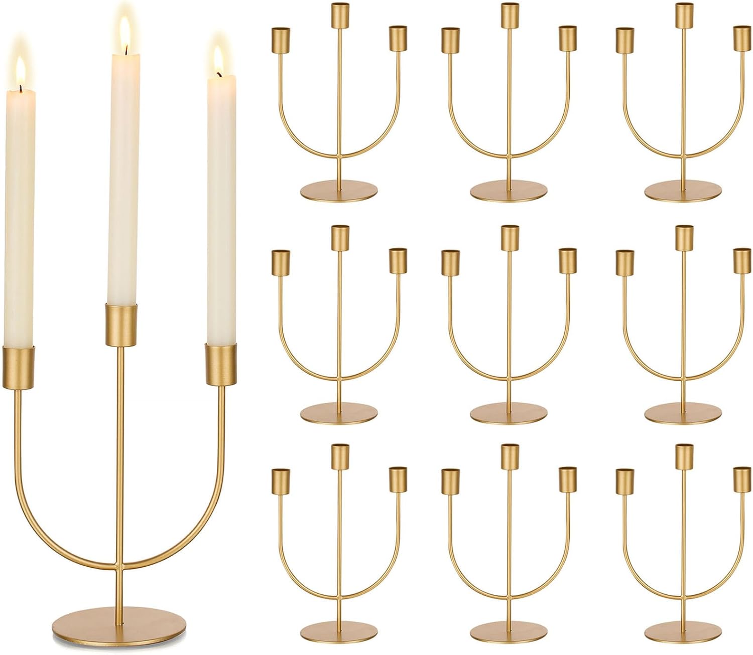 Sziqiqi Kerzenständer 3-Armig Gold Metall