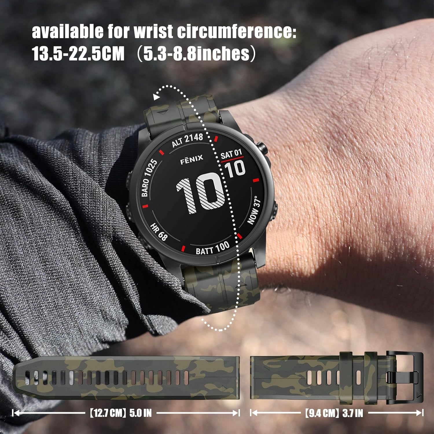 Detalle de Compatible 26mm QuickFit Watch Strap for Garmin Fenix and Tactix Series