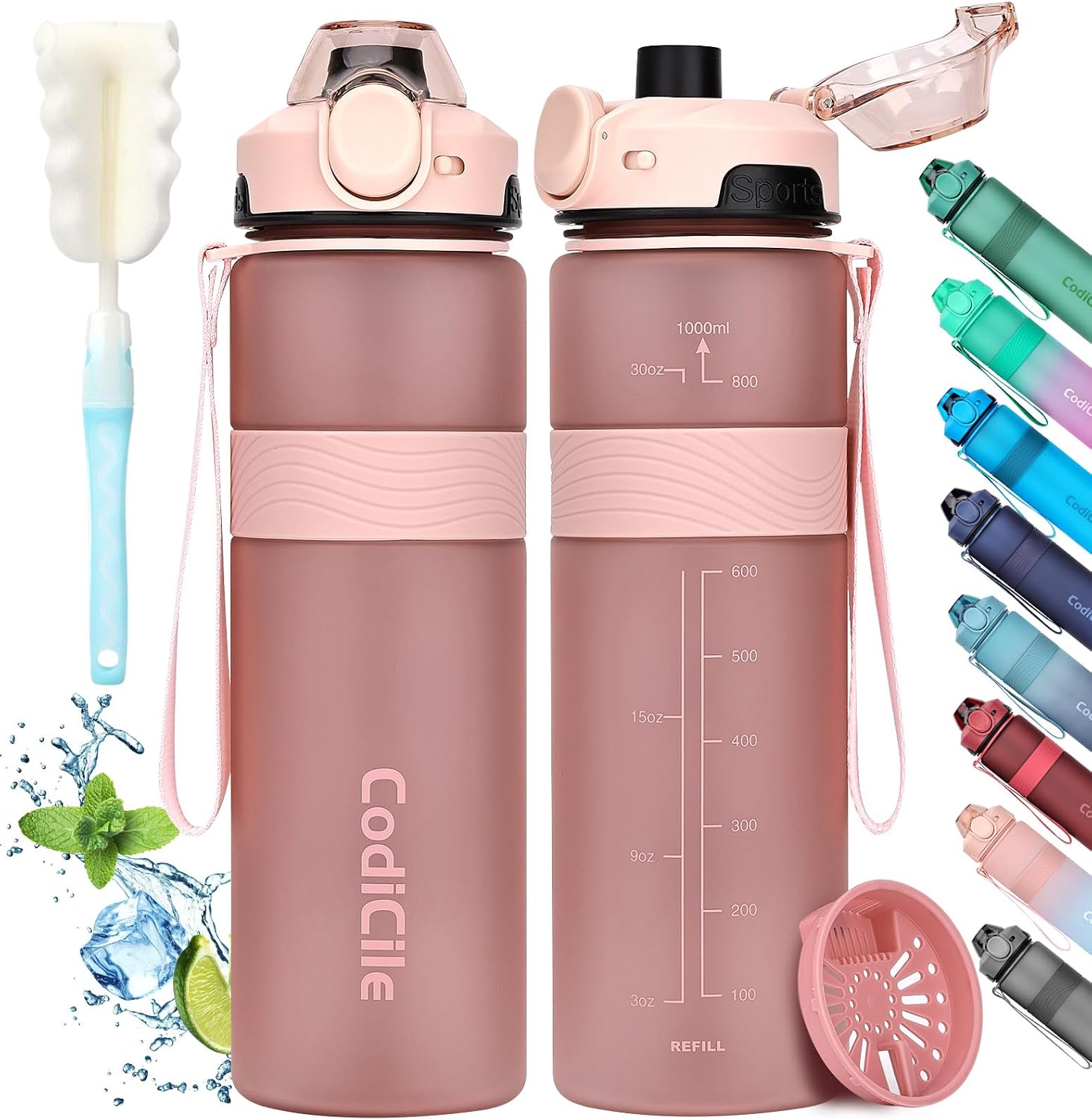 CodiCile botella de agua 1 L Rosa-oro