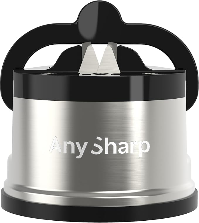 Detalle de AnySharp Pro Afilador de Cuchillos con Ventosa, Metal Cepillado🔪