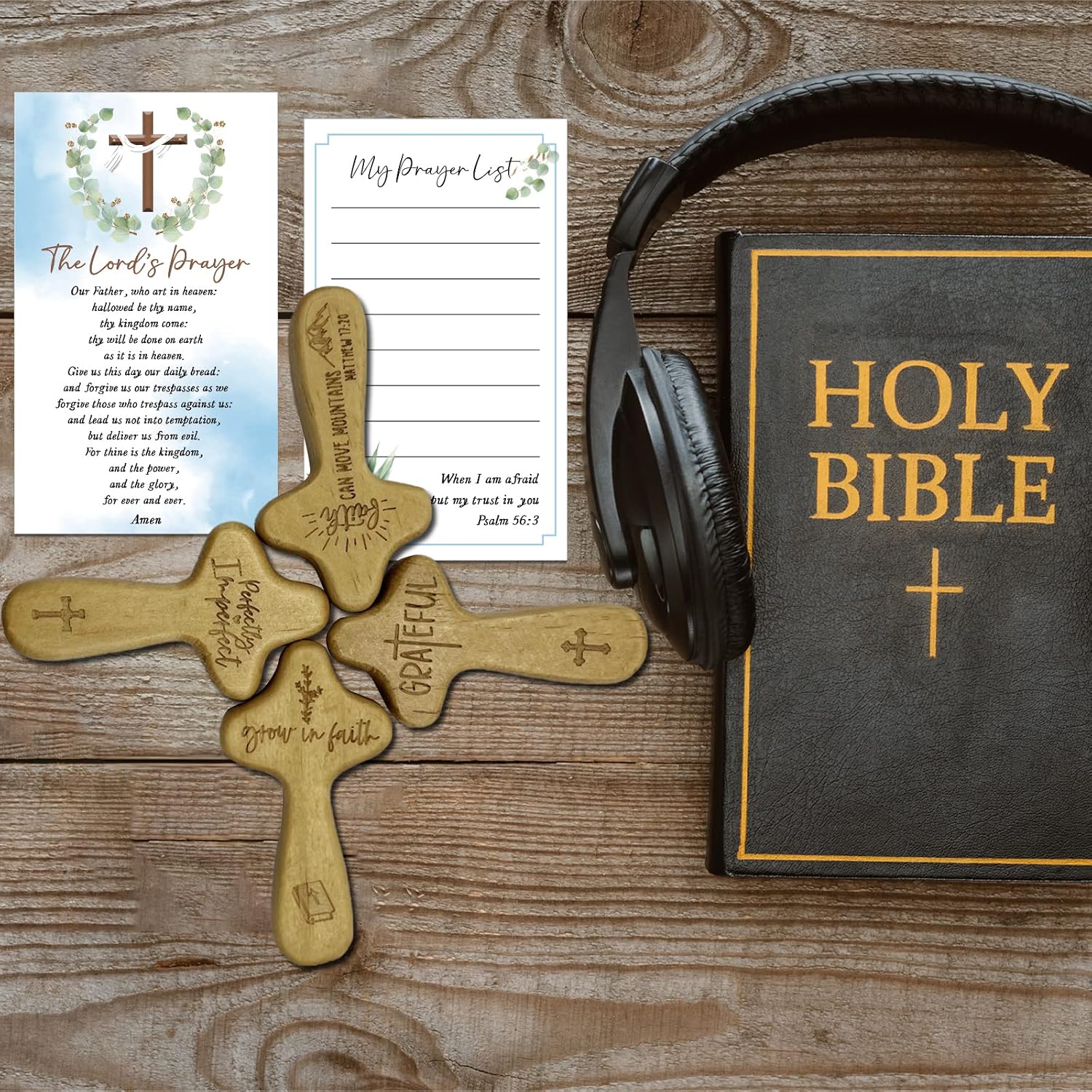 Thumbnail 6 de Wooden Pocket Crosses with Prayer Cards