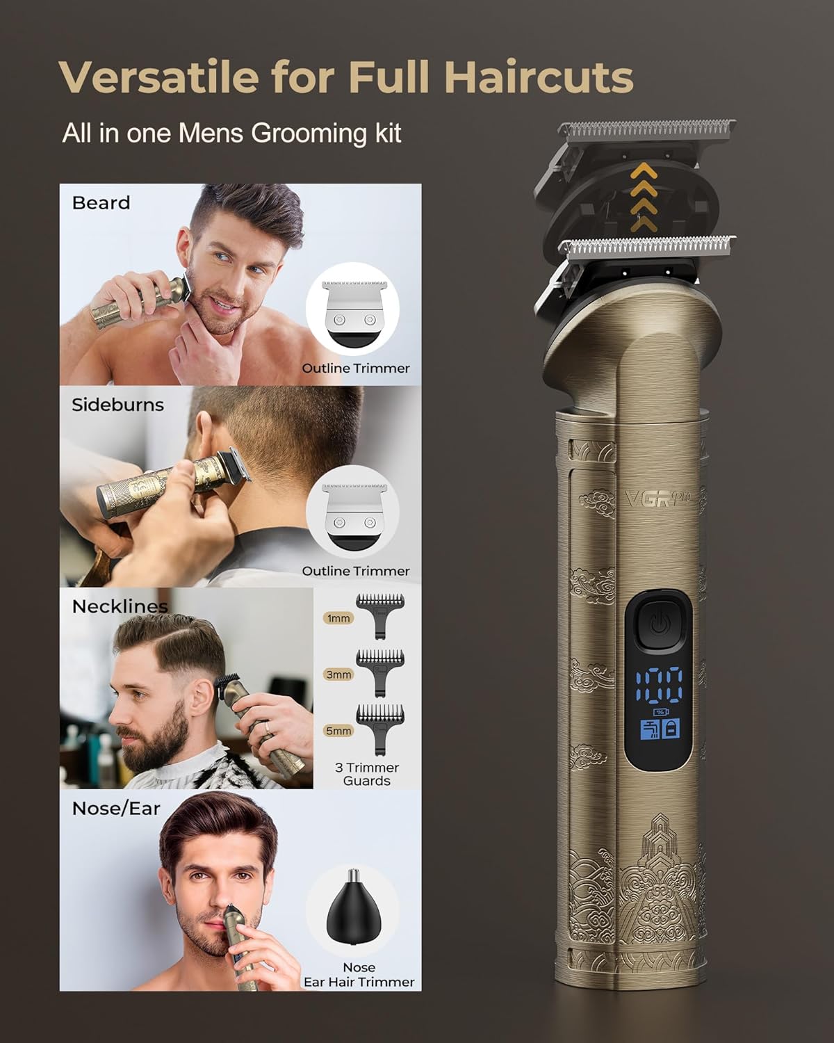 Thumbnail 3 de VGRPRO Hair Clippers for Men Professional: Cordless Grooming Kit for Home or Barbershop Use