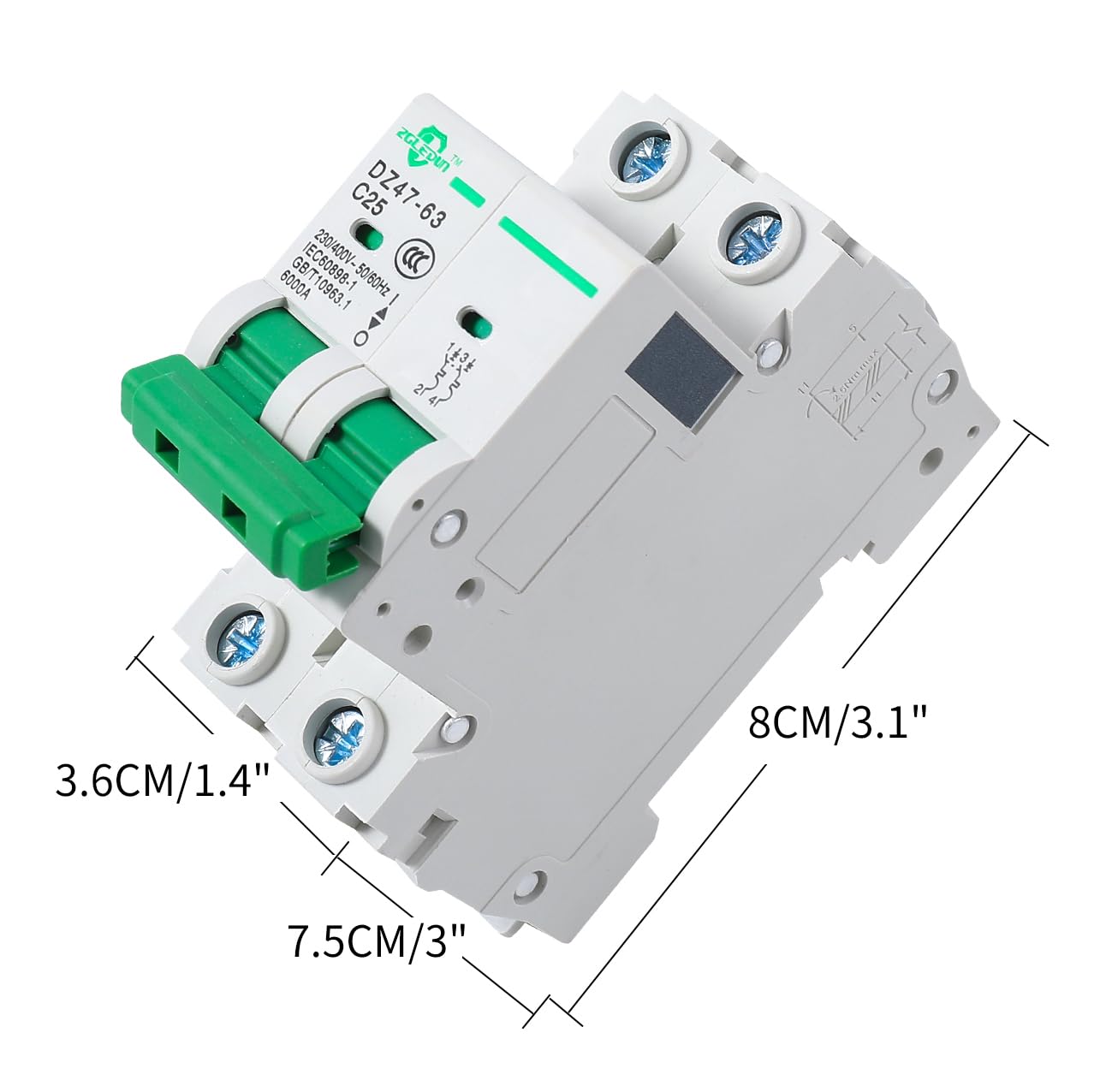 Detalle 2 de ZGLEDUN Miniature Circuit Breaker 25A