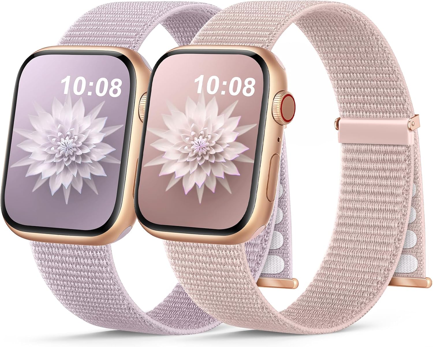 Detalle 2 de 2 Stück Nylon-Armband kompatibel mit Apple Watch – Sport Loop mit Klettverschluss