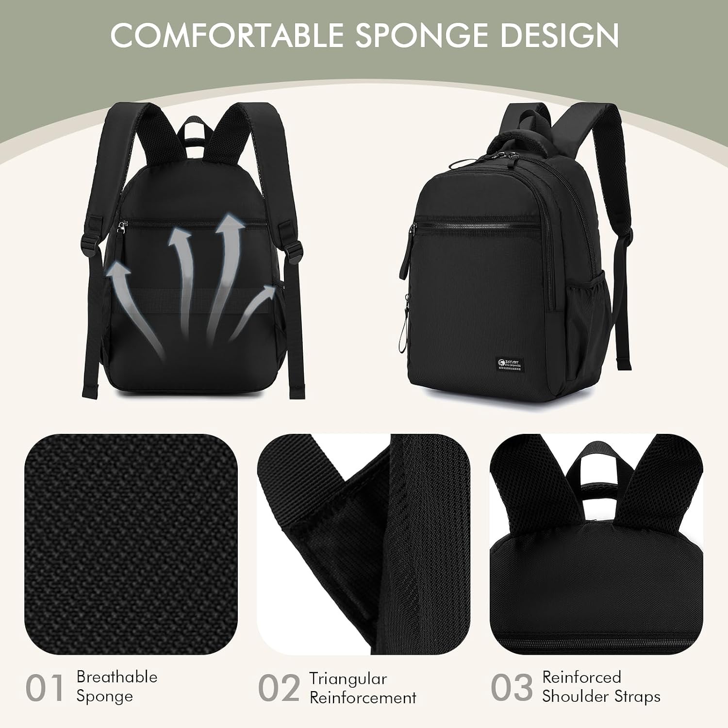 Detalle de BAGZY 40x30x15 cm Underseat Travel Backpack with Laptop Compartment