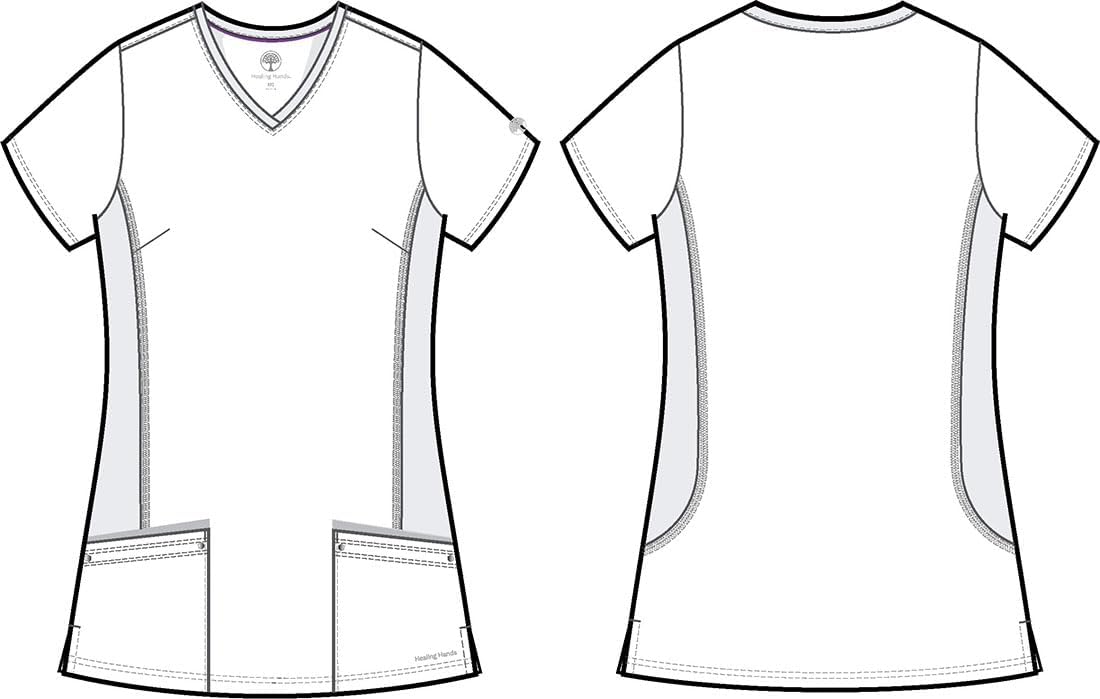 Thumbnail 5 de Healing Hands Women's Scrub Top V-Neck with 2 Pockets, 2-Way Stretch, and Yoga Knit Side Panels for Slim Fit - 2245