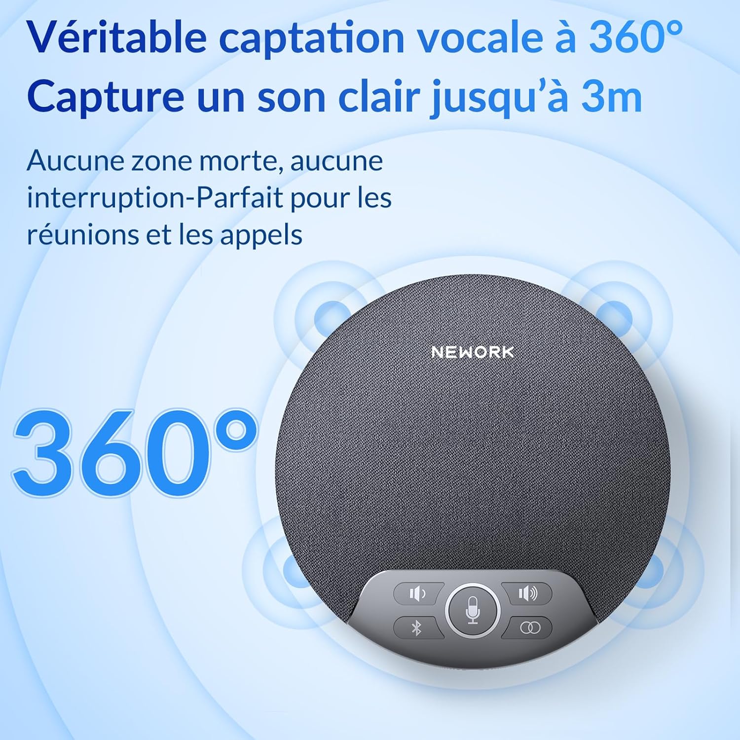 Detalle 2 de NEWORK Haut‑Parleur de conférence Bluetooth 2600mAh