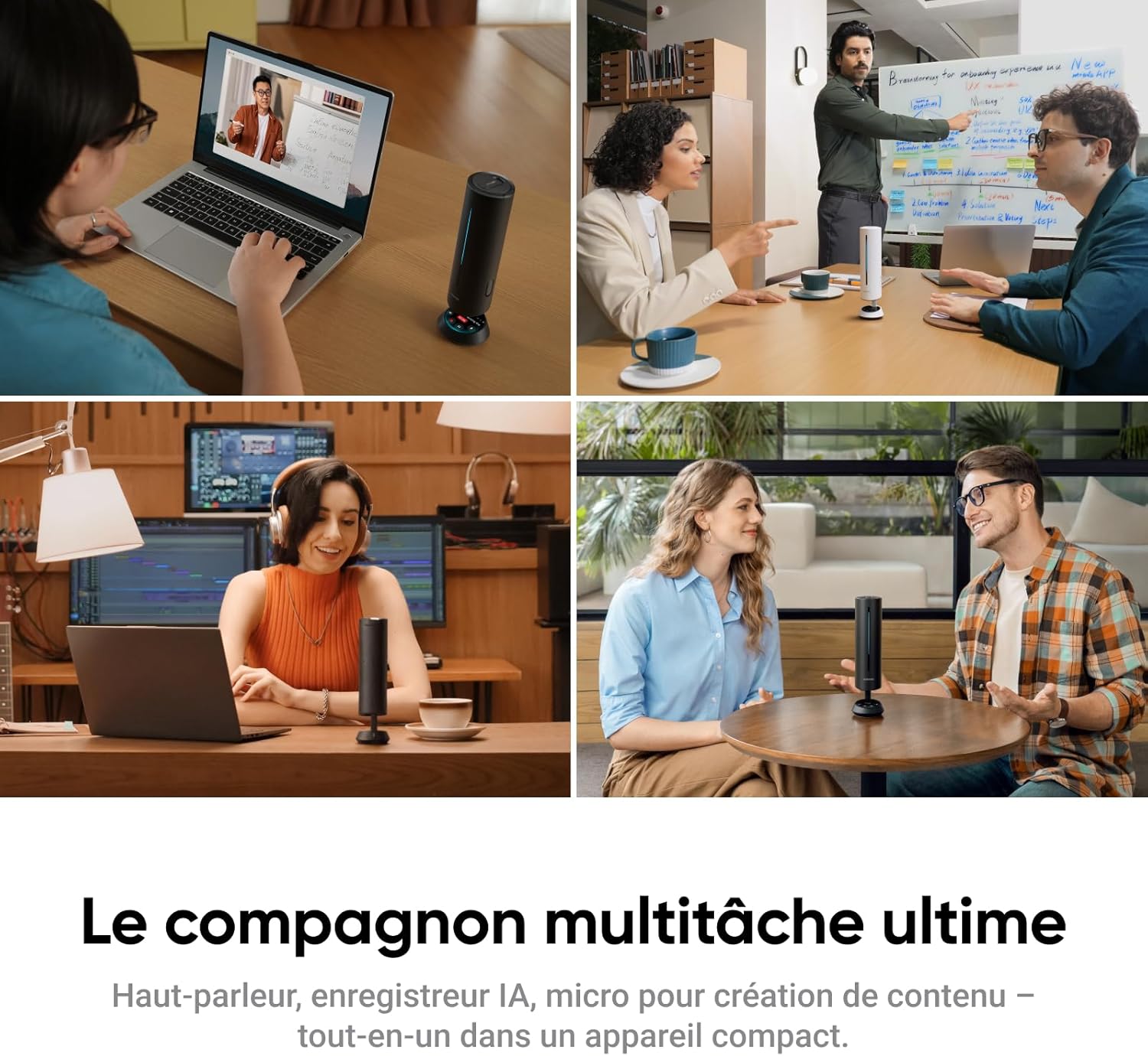 Thumbnail 2 de Insta360 Wave Blanc Arctique – Haut-parleur IA Bluetooth avec enregistrement vocal et 32 Go