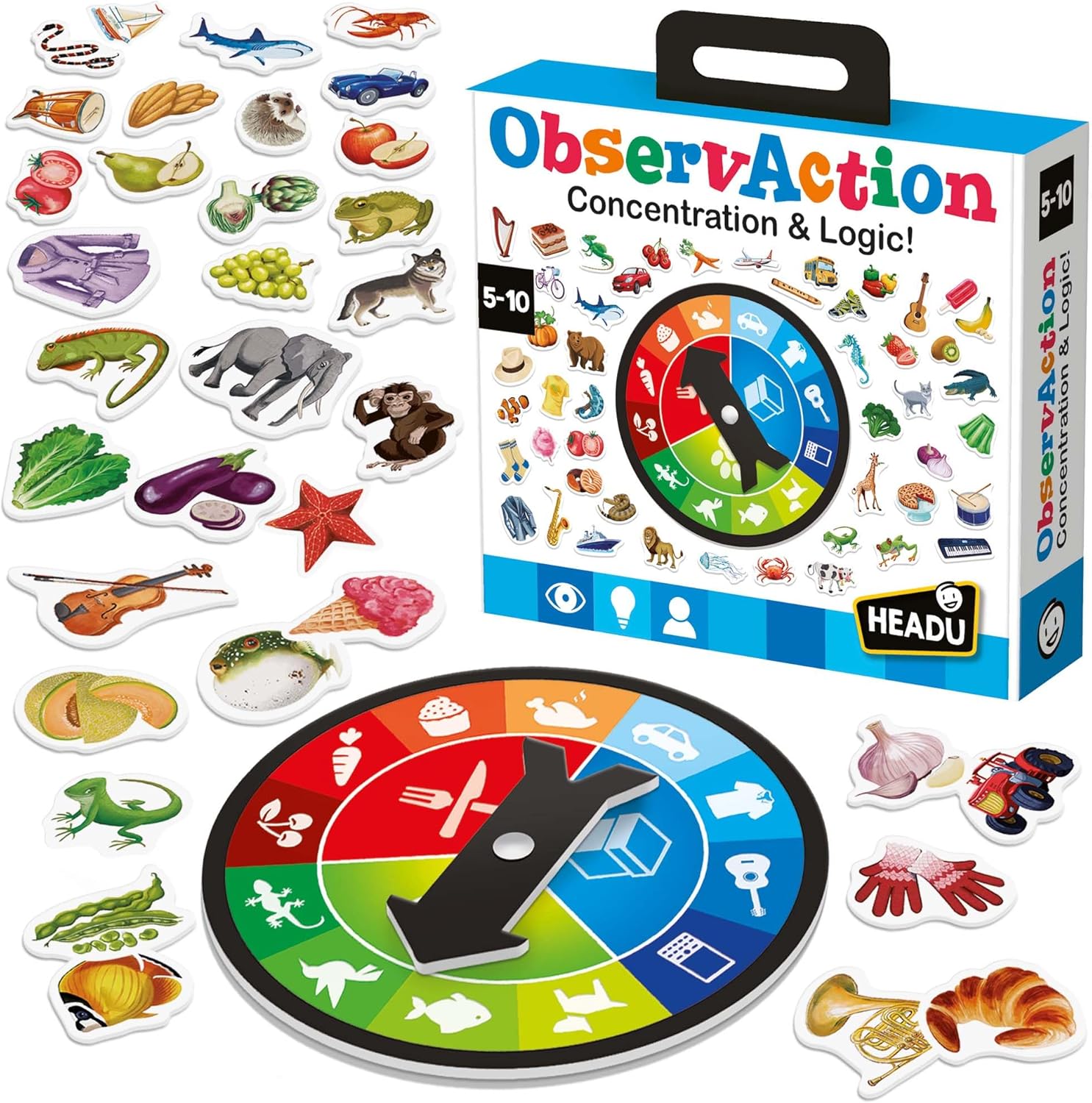 Detalle de HEADU Observaction – Concentration et Logique, Jeu de Société pour enfants (5–10 ans) – Made in Italy
