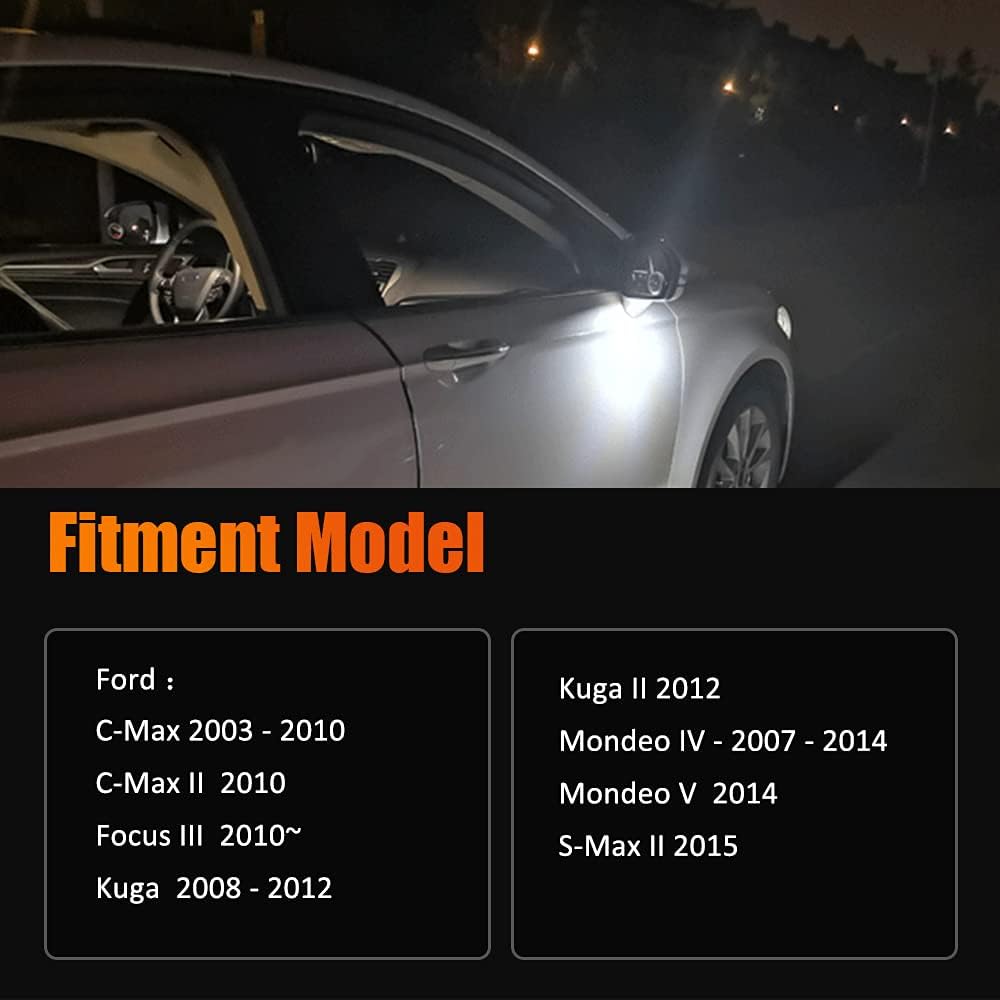 Detalle 2 de Kit Luci LED di Cortesia Sotto Specchietto Retrovisore per Ford e Lincoln