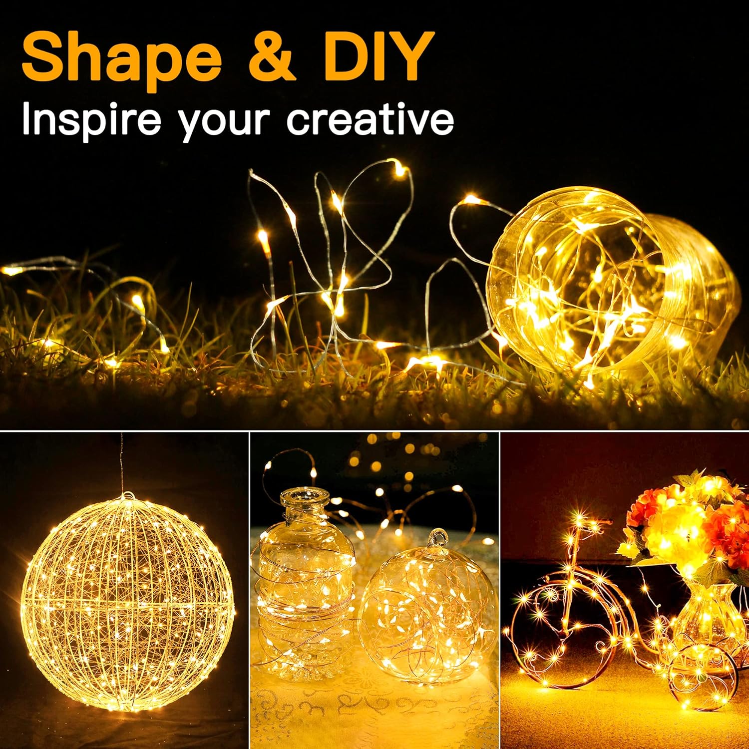 Thumbnail 3 de Ollny Fairy Lights Battery Operated - 2 Packs, 10m, 100 LEDs Copper Wire