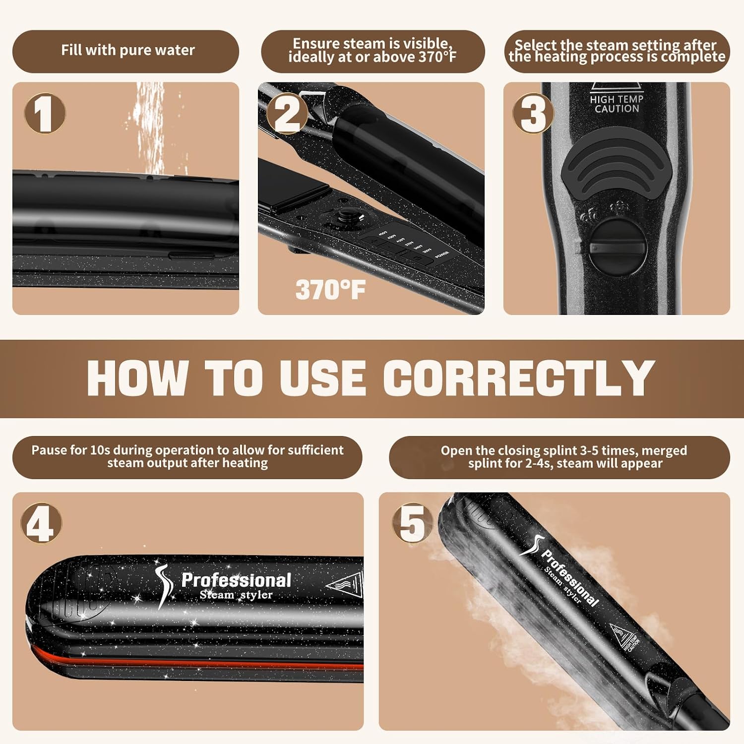 Thumbnail 5 de DORISILK Steam Hair Straightener and Curler, Ceramic Tourmaline 2-in-1
