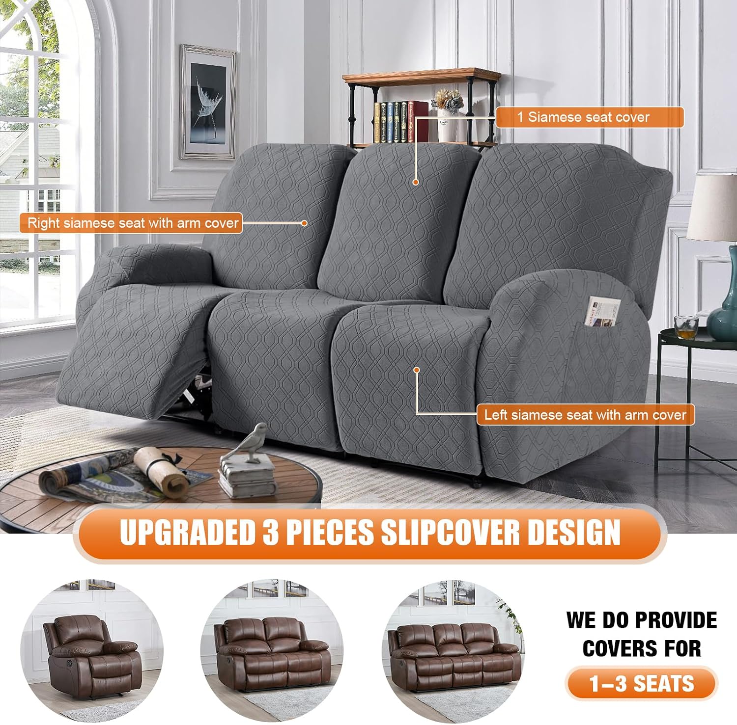 Thumbnail 5 de VANSOFY Recliner Cover 72-91 in 🛋