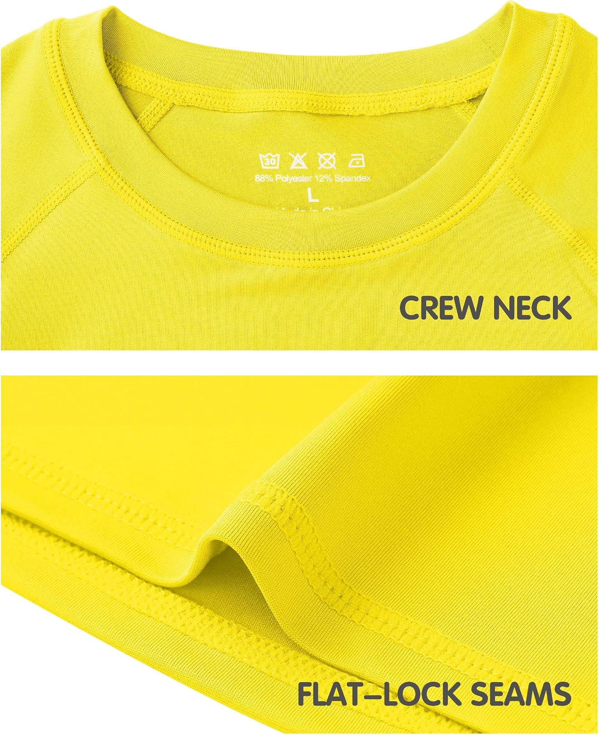 Detalle de Roadbox Boys Base Layer Tops – 1-2 Pack Kids Compression Shirts (Long & Short Sleeve)