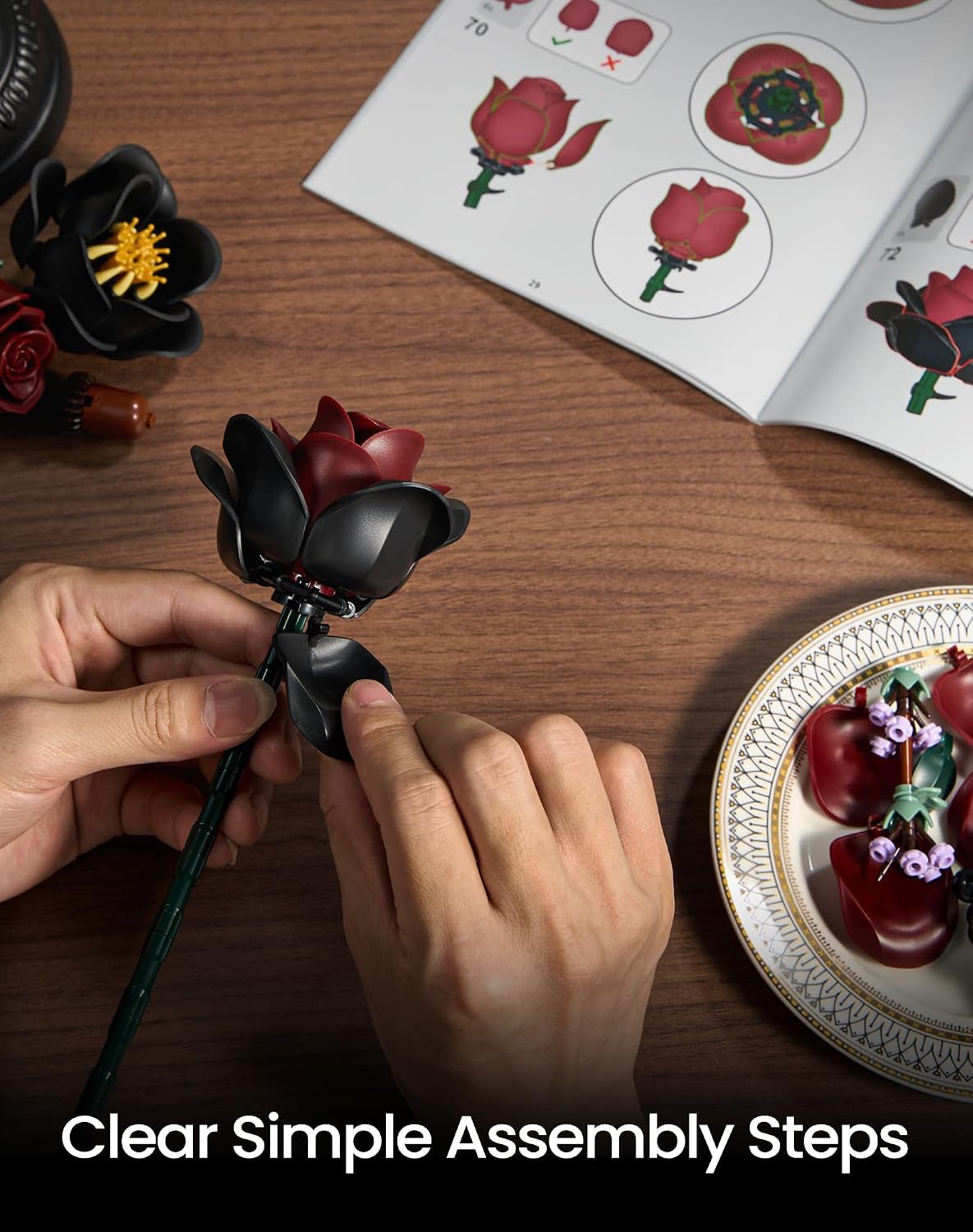 Thumbnail 4 de iATOM Black Burgundy Red Rose Bouquet 12pcs 🏵