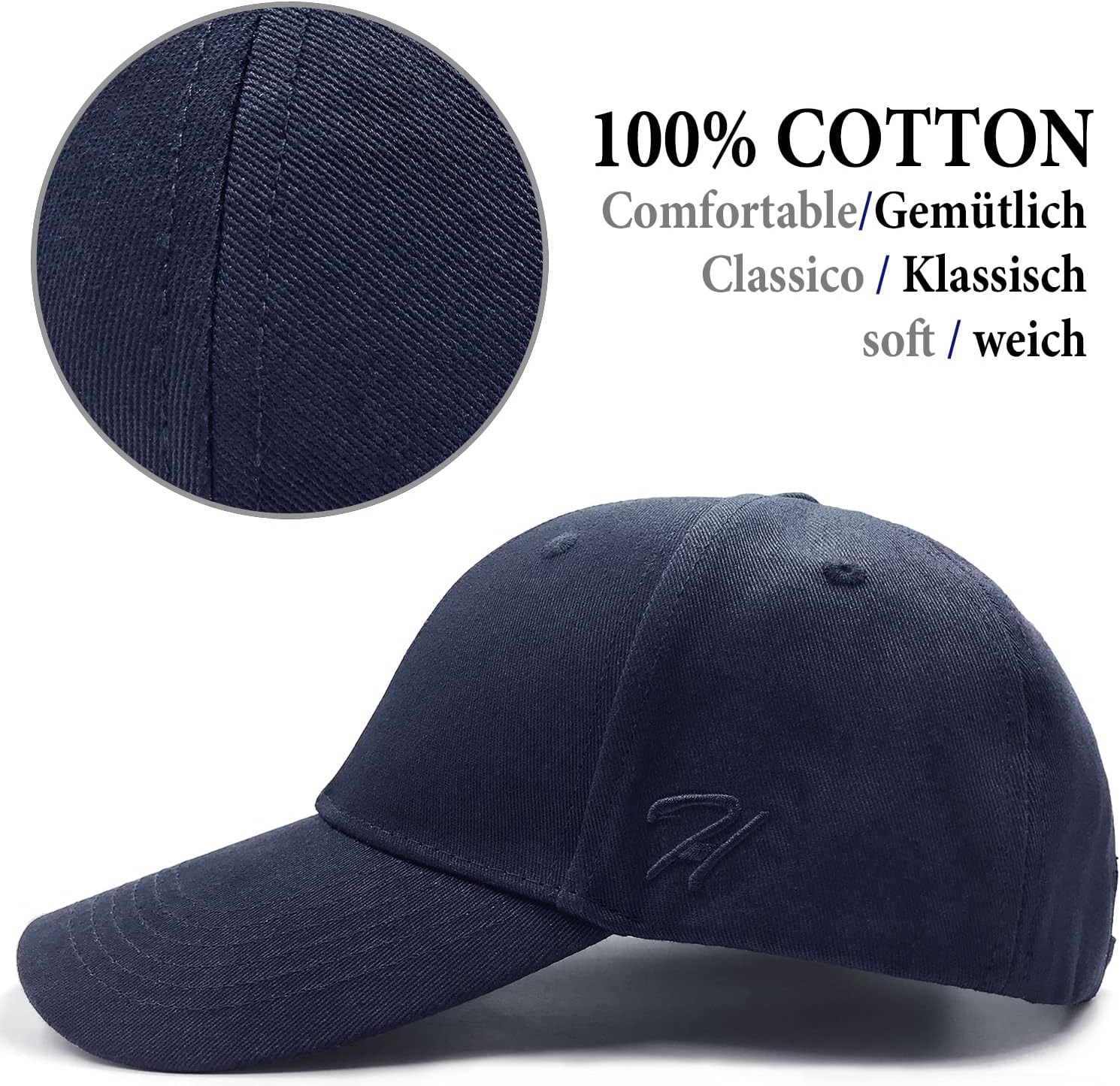 Detalle 2 de HASAGEI Baseball Cap aus 100% Baumwolle