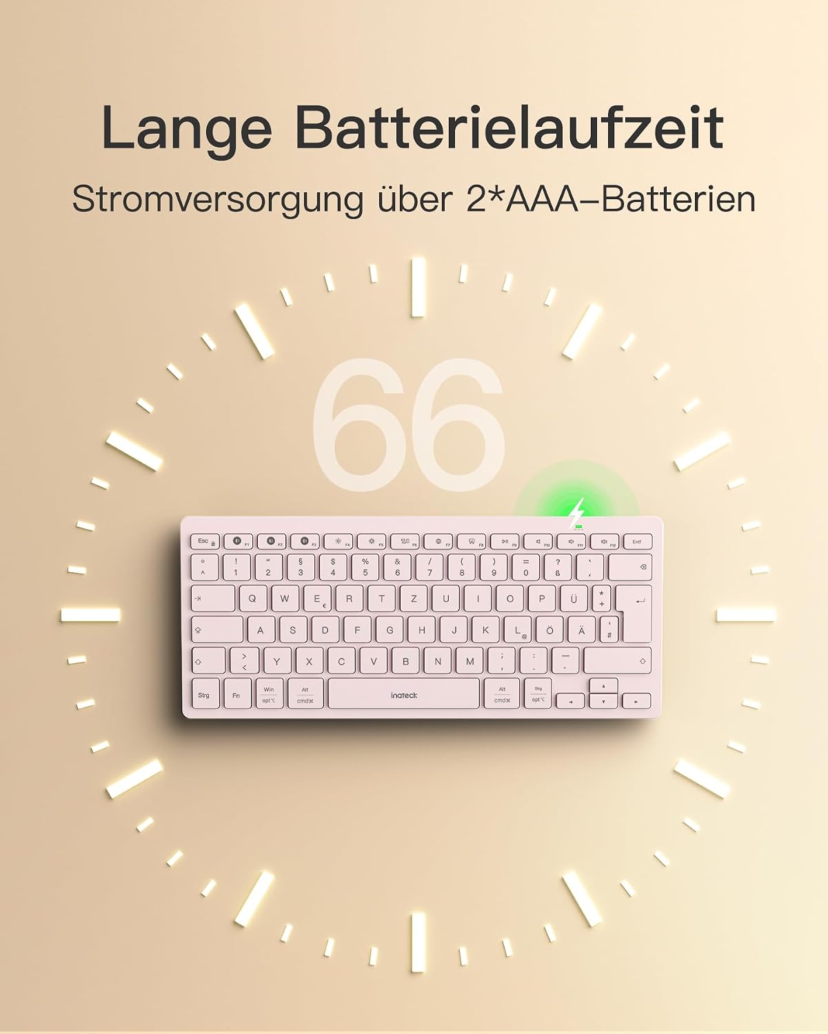 Detalle de Inateck KB01003 Bluetooth-Tastatur für iPad, 3 Geräte
