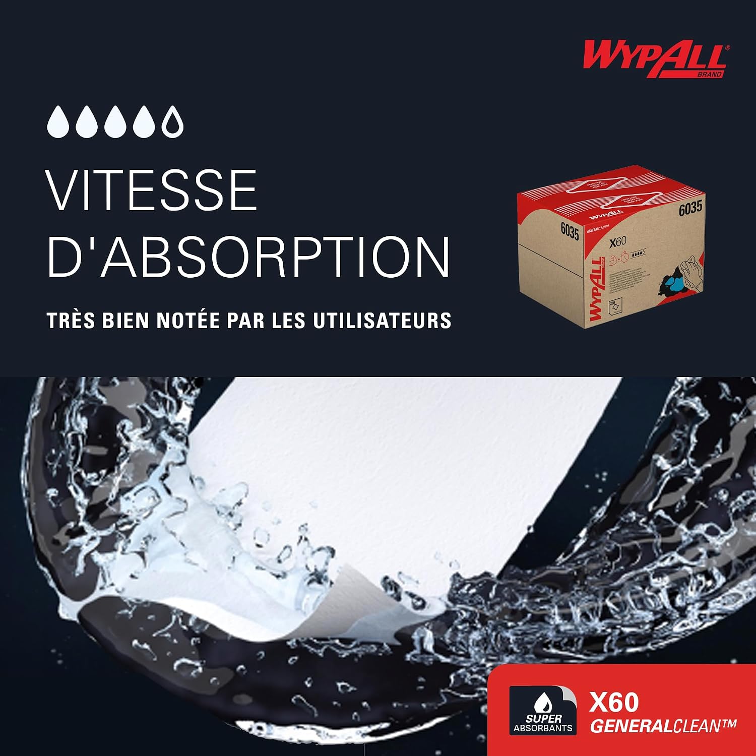 Thumbnail 4 de WypAll X60 lingettes 200 réutilisables