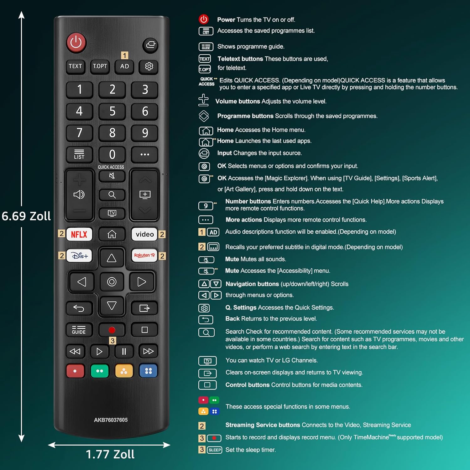 Thumbnail 6 de Universal Magic Remote Ersatz für LG UHD EVO OLED QNED NanoCell 4K/8K (AN-MR20GA, MR21–MR25) inkl. 2 Jahre Garantie