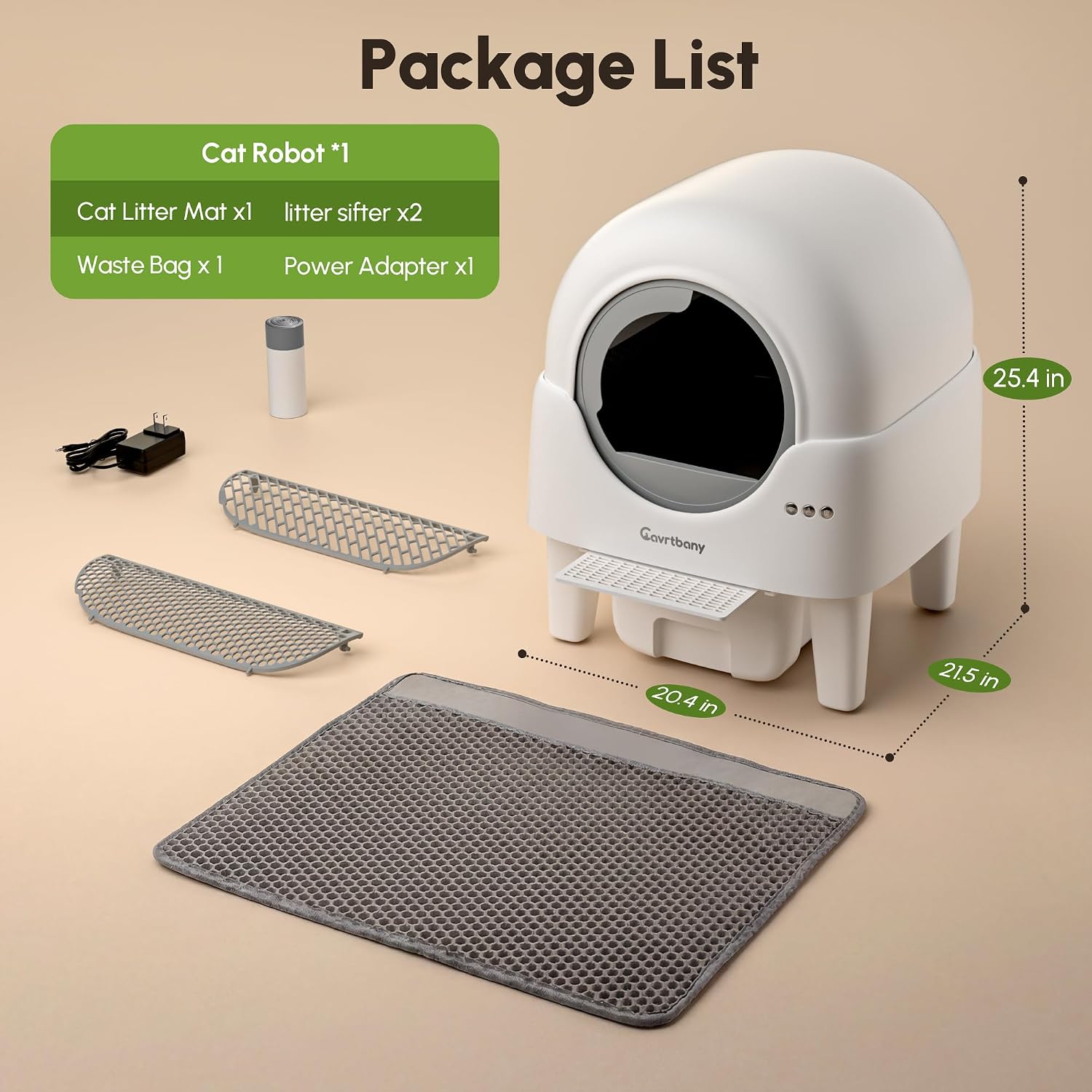Detalle 2 de Cavrtbany Automatic Litter Box 15L Waste Bin