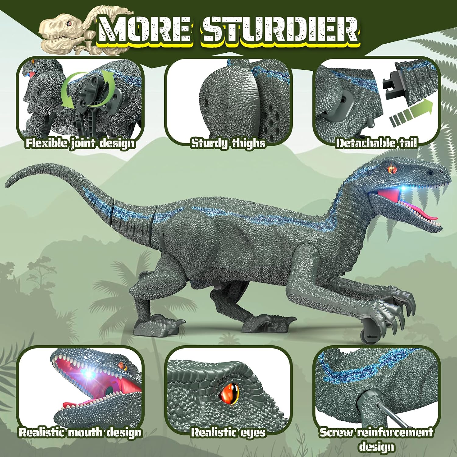 Thumbnail 6 de J Rootage SM012S Remote Control Dinosaur Toy with 3 Sound Effects