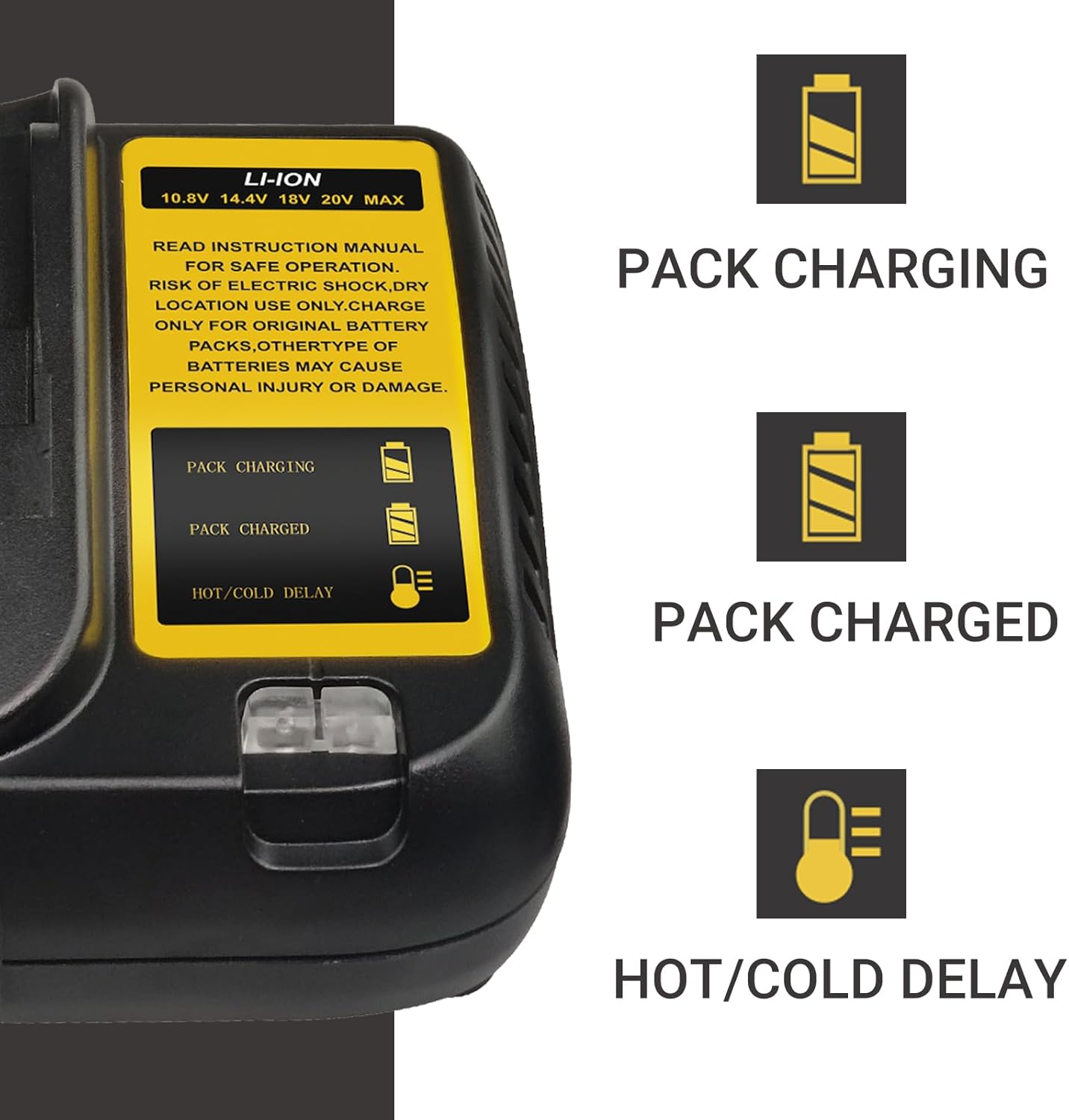 Detalle de Kit sostituzione Dewalt 18V: 2 batterie 5000mAh + caricatore DCB107 con indicatore LED