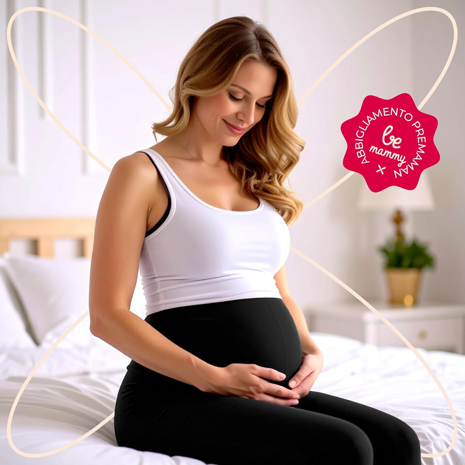 Thumbnail 5 de Be Mammy leggings premaman lunghi a vita alta BE20-230 in cotone con elastan