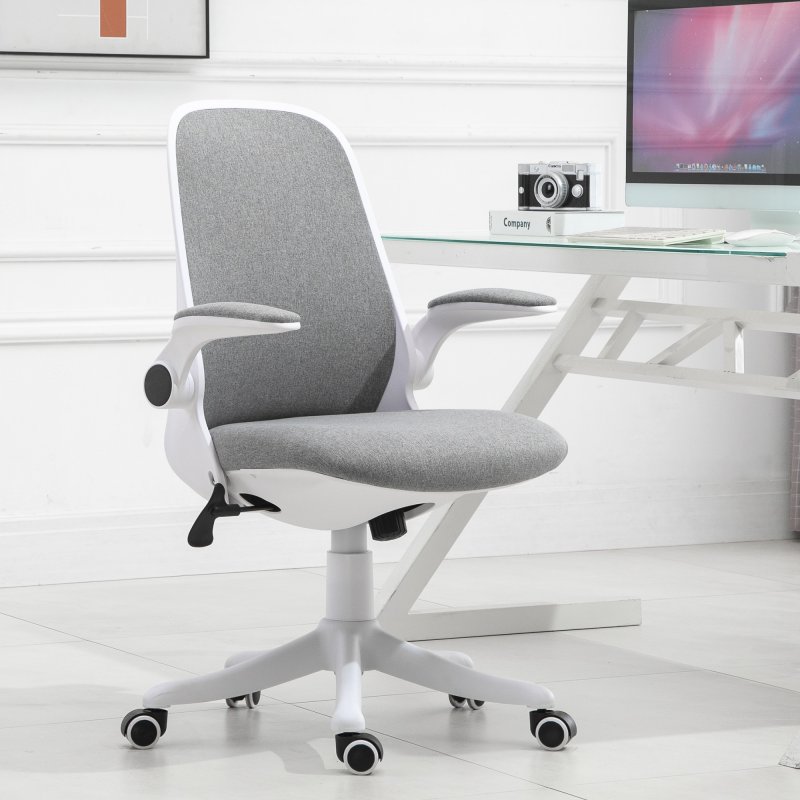 Detalle de Vinsetto Silla de Oficina Gris: ergonómica, cómoda y adaptable para largas jornadas