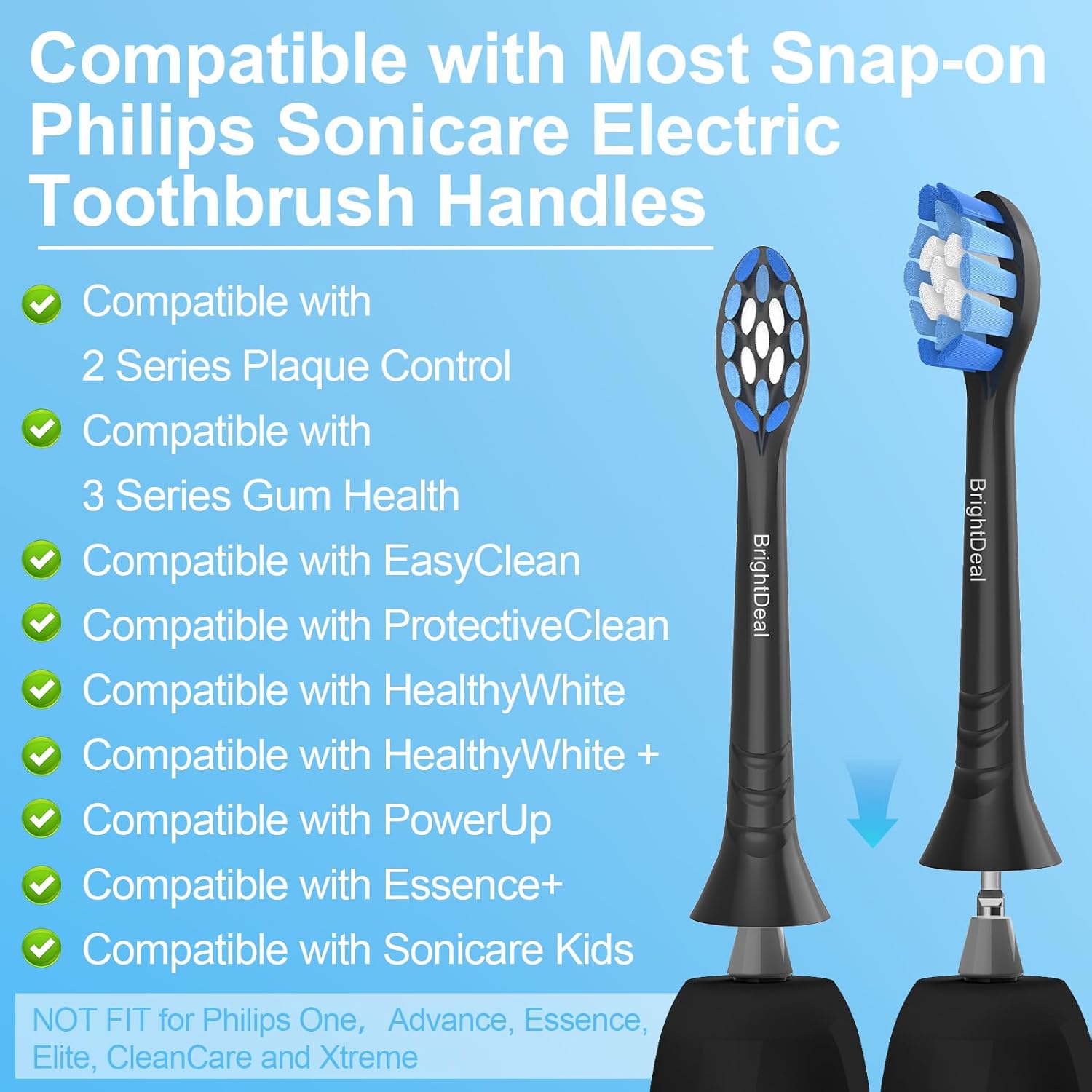 Thumbnail 6 de BrightDeal Sensitive Aufsätze (8er) kompatibel mit Philips Sonicare Ersatzbürsten, schwarz