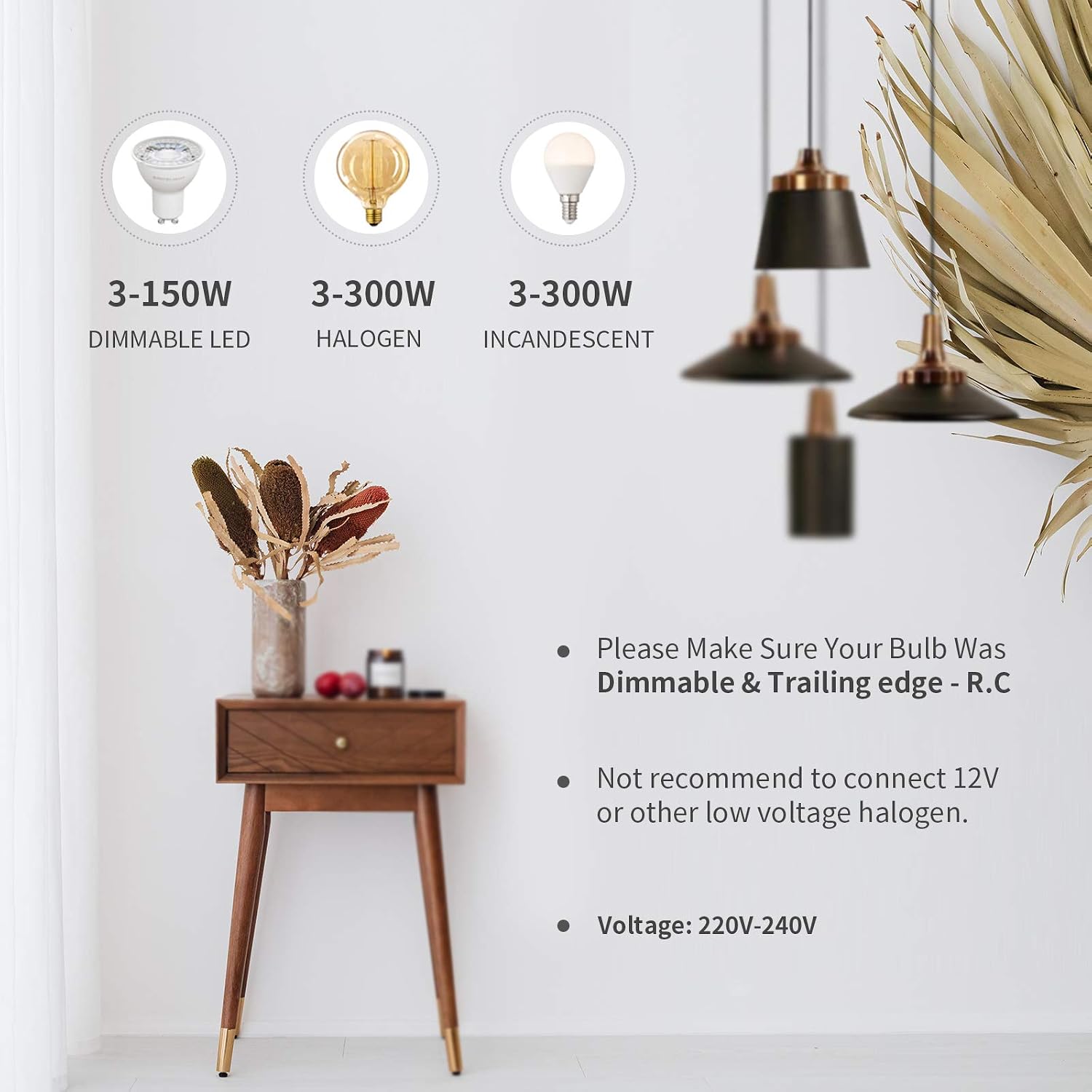 Thumbnail 6 de iolloi LED Dimmer Schalter 3–150W für LEDs