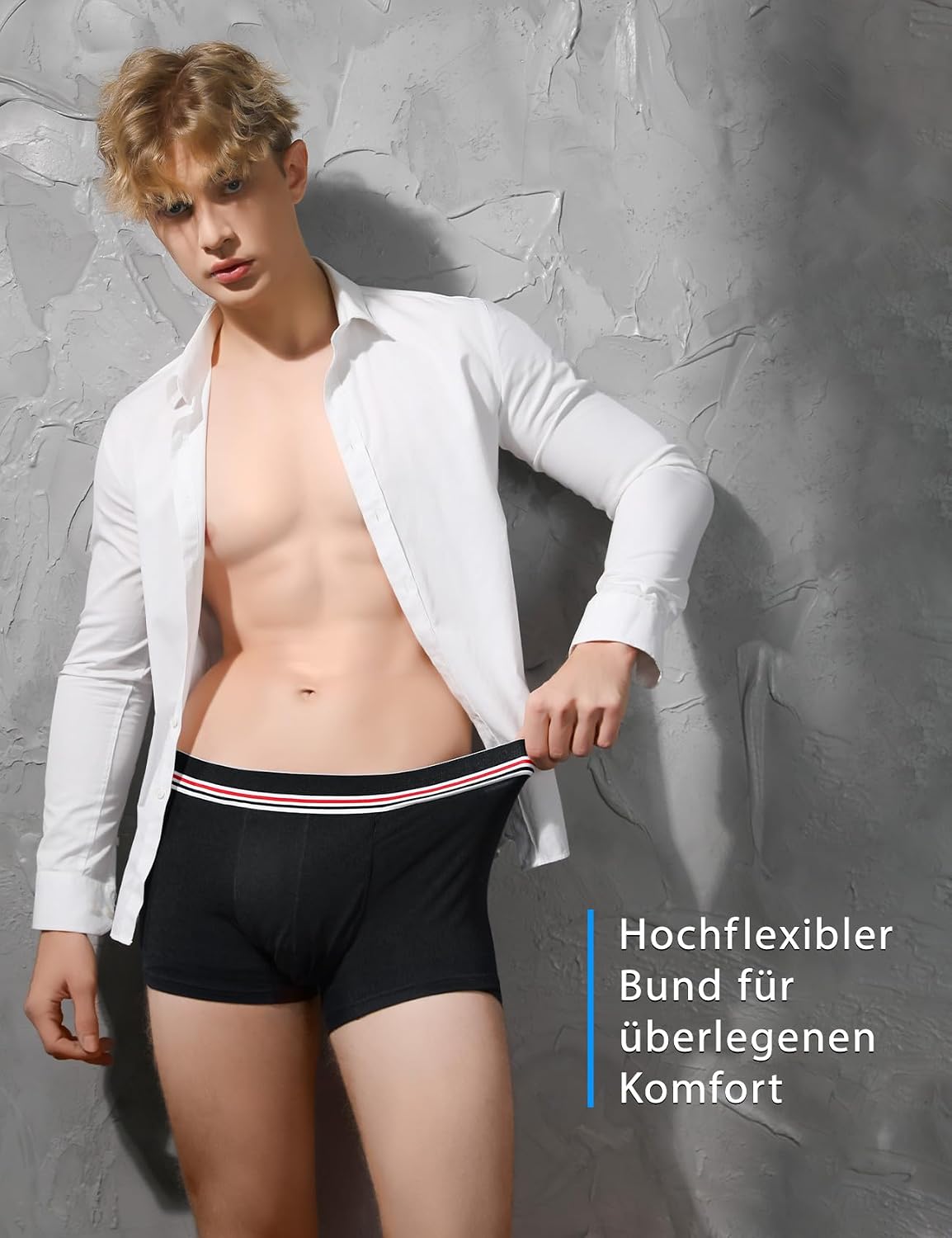 Detalle de Carer 3 Stück Herren-Boxershorts für Inkontinenz – waschbar, 80 ml Saugkapazität, Baumwolle