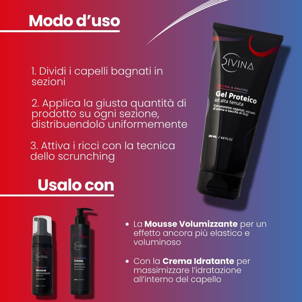 Thumbnail 4 de Gel Proteico Naturale DIVINA BLK per capelli mossi, ricci e afro – Natural&Amazing (200 ml)