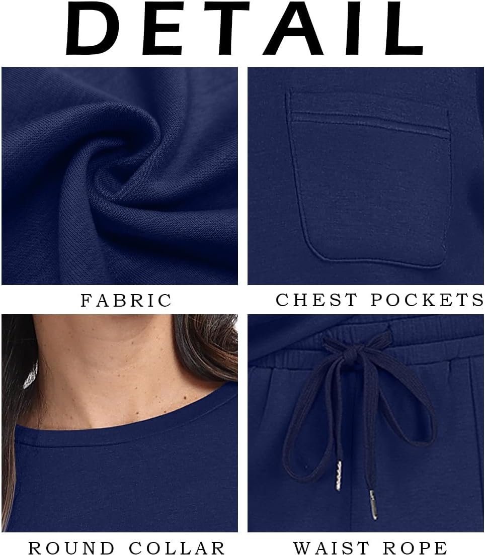 Detalle de GRECERELLE Women's Tracksuit Full Set – Autumn Long Sleeve Lounge 2-Piece with Pockets