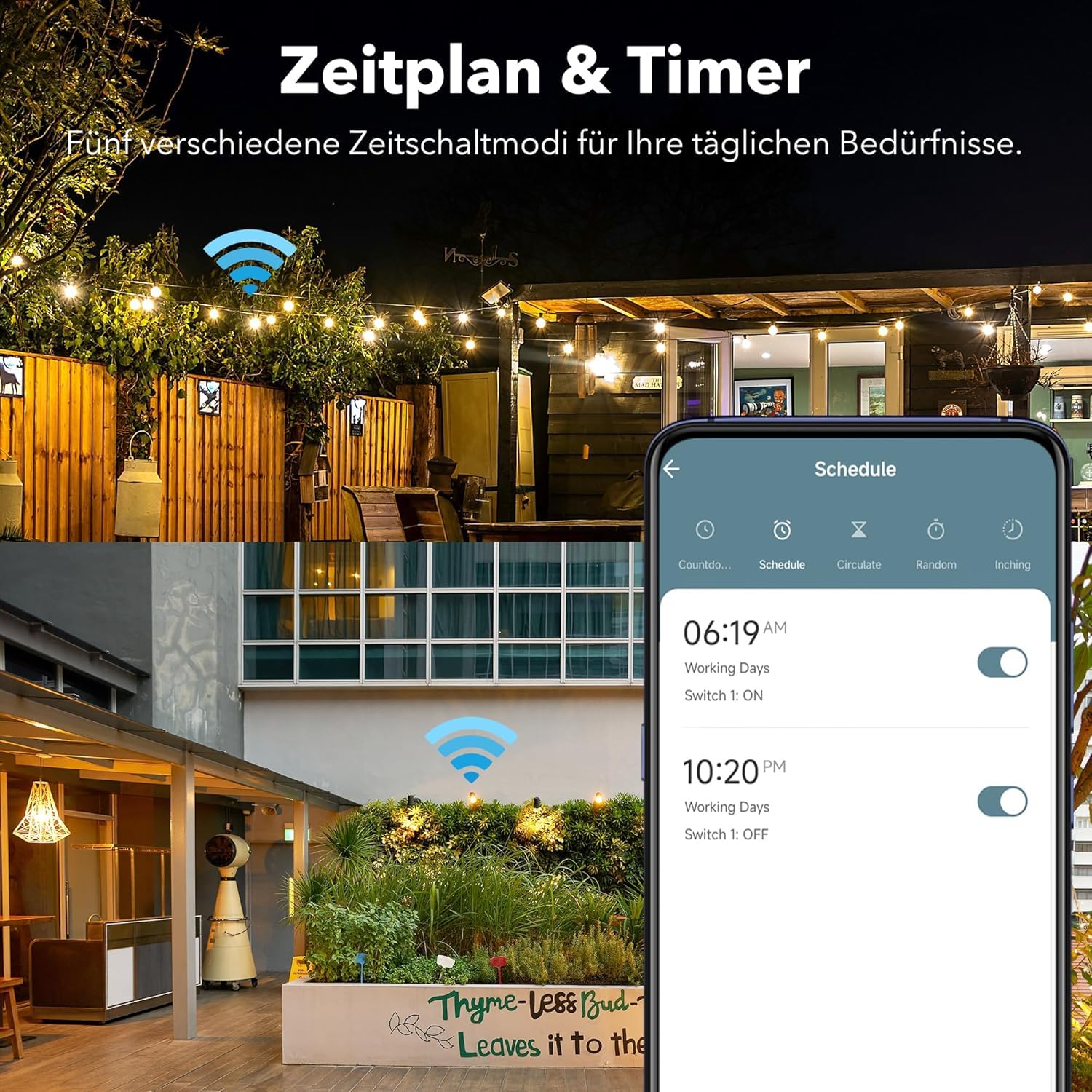 Thumbnail 4 de HBN 4er WLAN-Steckdose Outdoor 16A – IP44, App-Steuerung, Sprachsteuerung